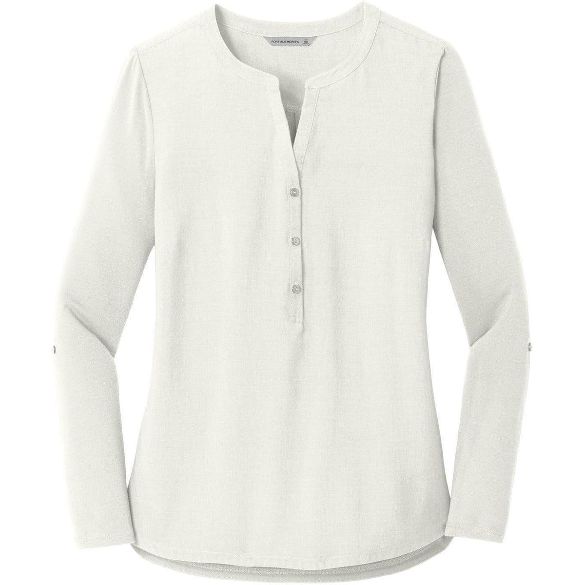 no-logo Port Authority Women's Concept Henley Tunic-Active-Port Authority-Ivory Chiffon-XS-Thread Logic