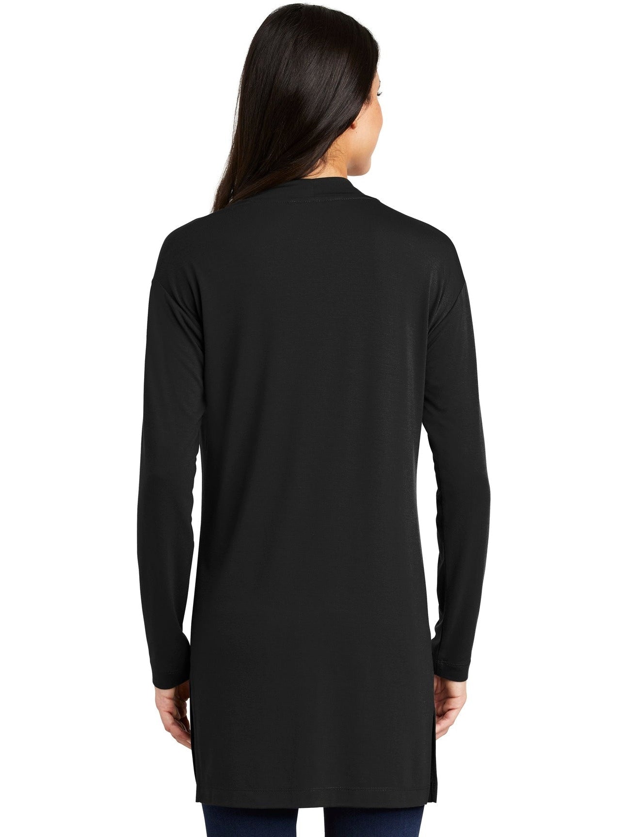 no-logo Port Authority Ladies Concept Long Pocket Cardigan-Regular-Port Authority-Thread Logic