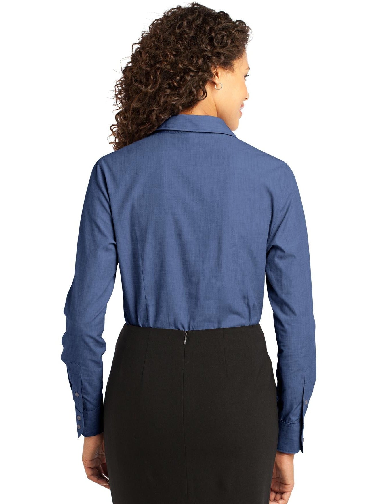 no-logo Port Authority Ladies Crosshatch Easy Care Shirt-Regular-Port Authority-Thread Logic
