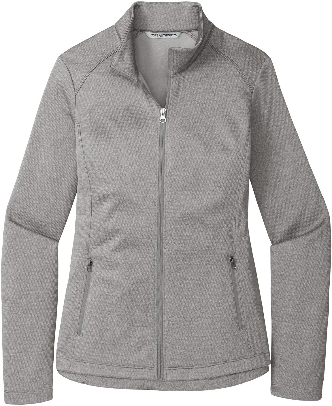 No-Logo CLOSEOUT - Port Authority Ladies Diamond Heather Fleece Full-Zip Jacket-Discontinued-Port Authority-Gusty Grey Heather-S-Thread Logic