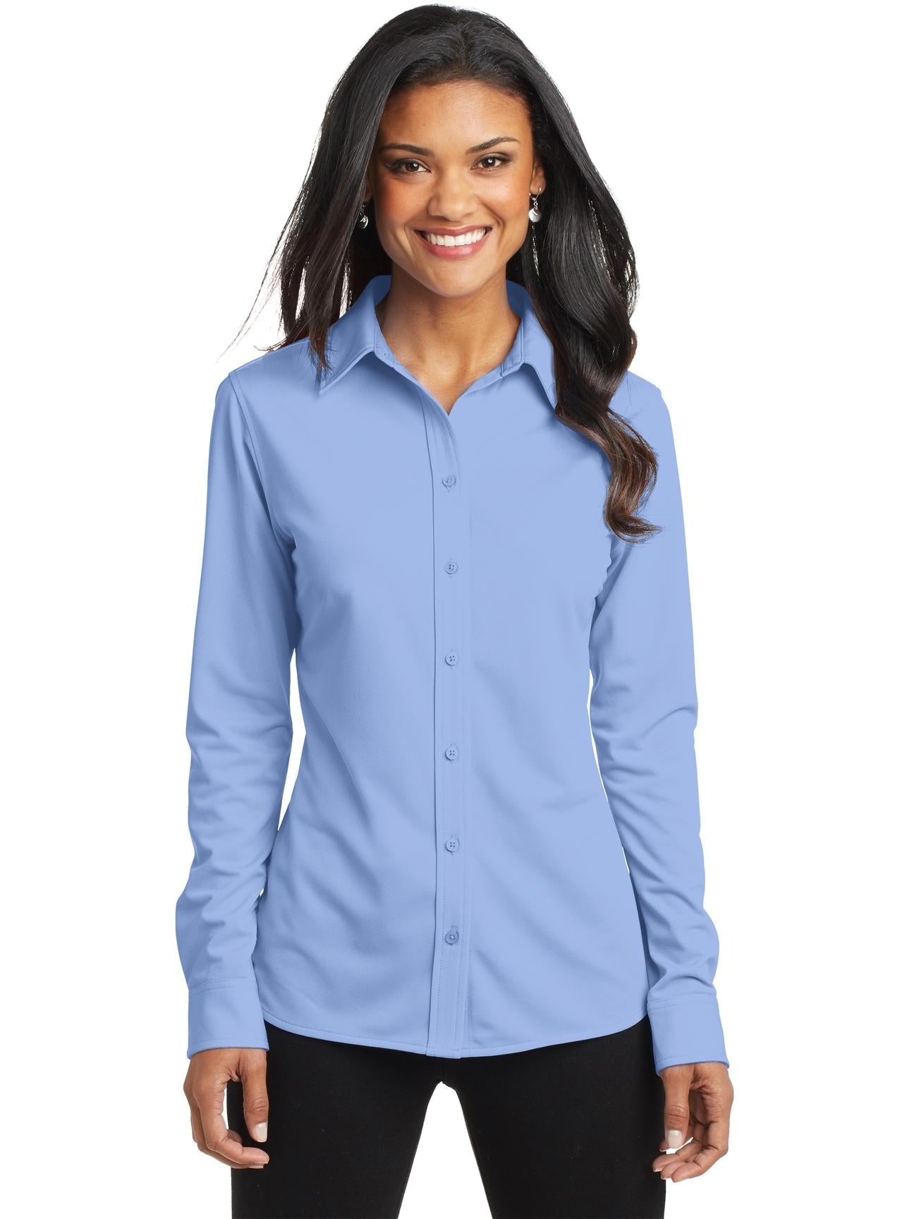 no-logo Port Authority Ladies Dimension Knit Dress Shirt-Regular-Port Authority-Thread Logic