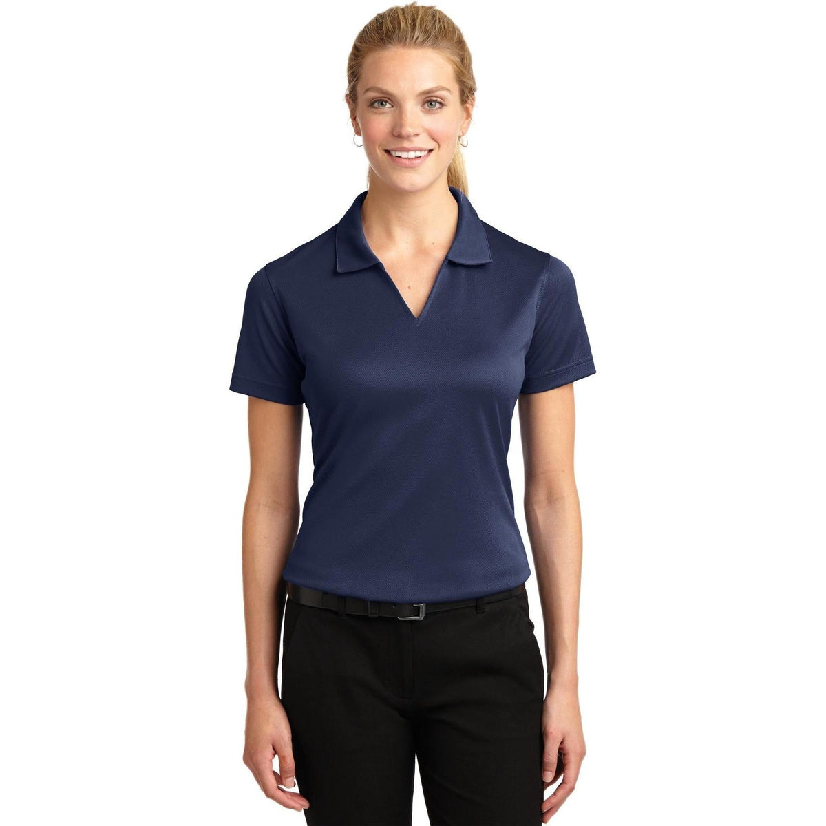 no-logo Sport-Tek Women's Dri-Mesh V-Neck Polo Shirt-Regular-Sport-Tek-Thread Logic