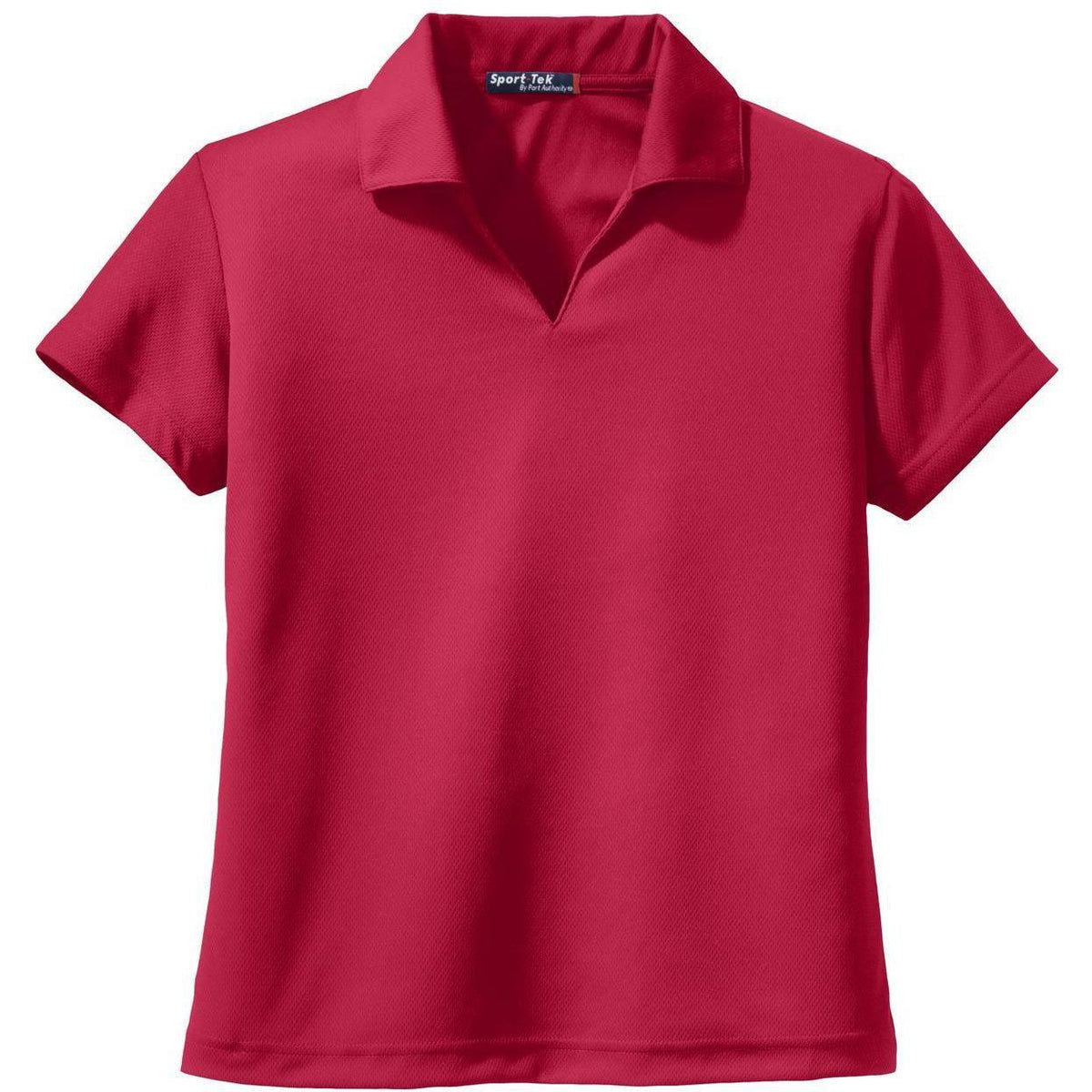 no-logo Sport-Tek Women's Dri-Mesh V-Neck Polo Shirt-Regular-Sport-Tek-Red-S-Thread Logic