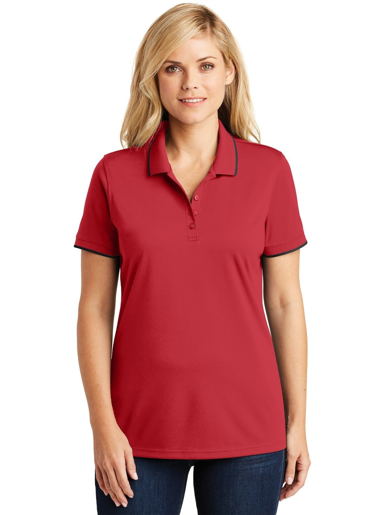 no-logo Port Authority Ladies Dry Zone UV Micro-Mesh Tipped Polo-Regular-Port Authority-Thread Logic