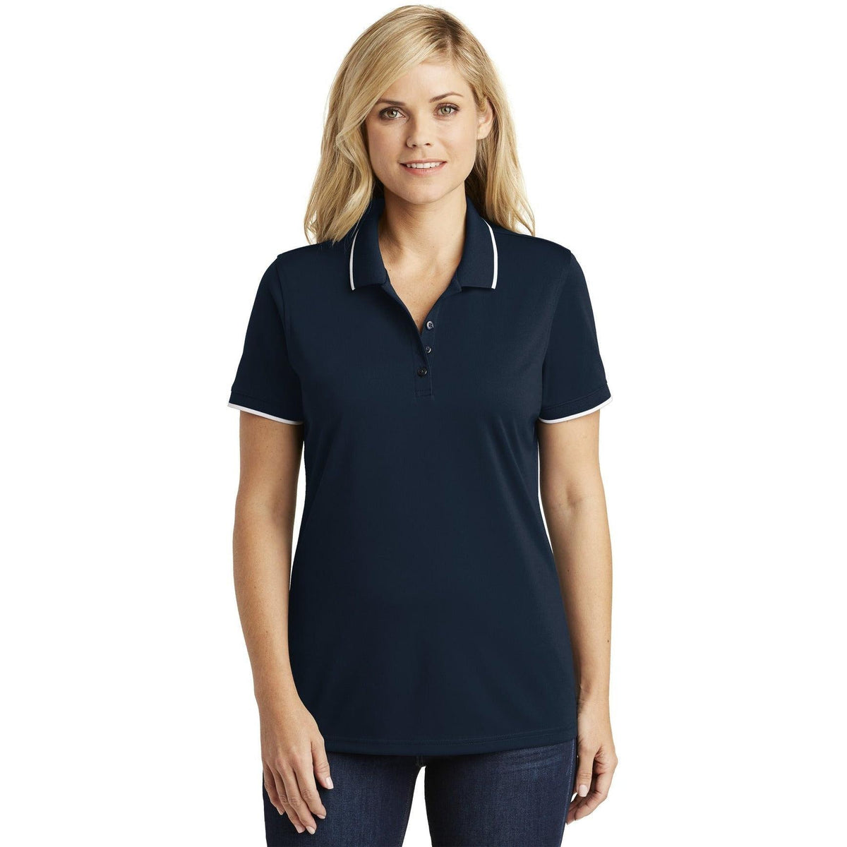 no-logo Port Authority Women's Dry Zone UV Micro-Mesh Tipped Polo-Regular-Port Authority-Thread Logic