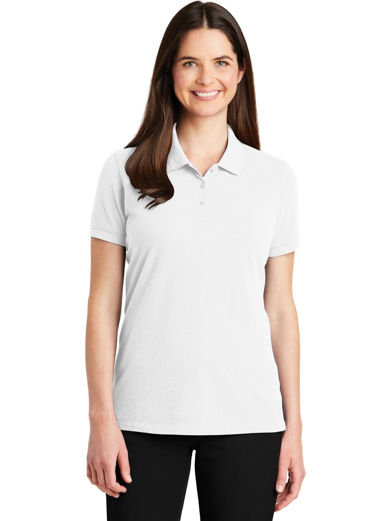 no-logo Port Authority Ladies EZCotton Pique Polo-Regular-Port Authority-Thread Logic
