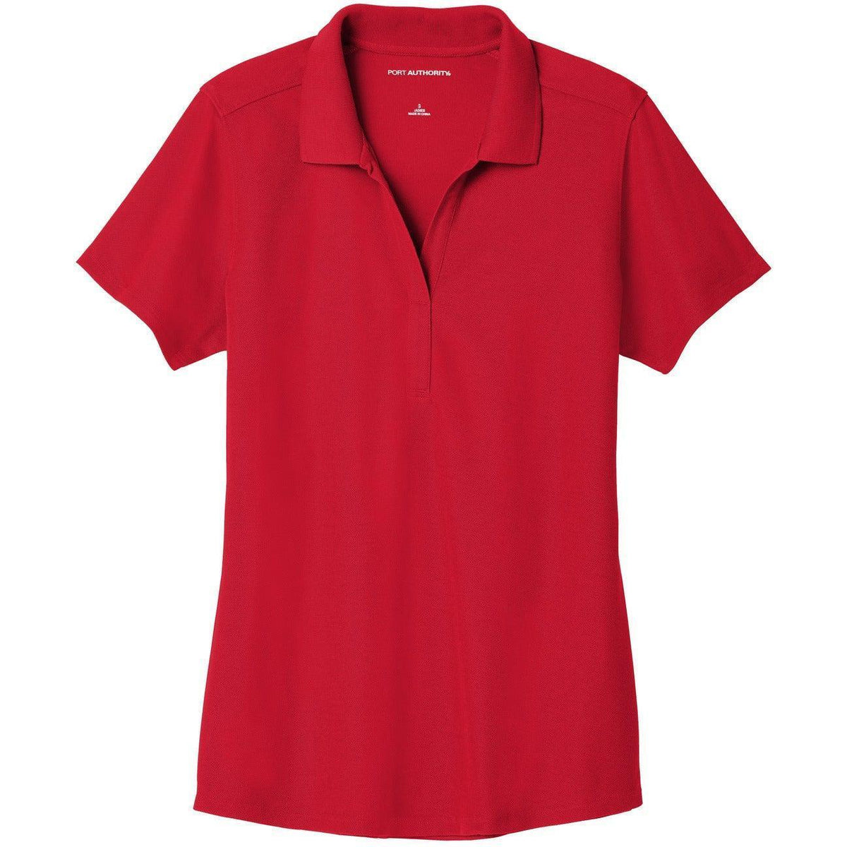 logo-left Port Authority Women's EZPerformance Pique Polo-Regular-Port Authority-Apple Red-XS-Thread Logic