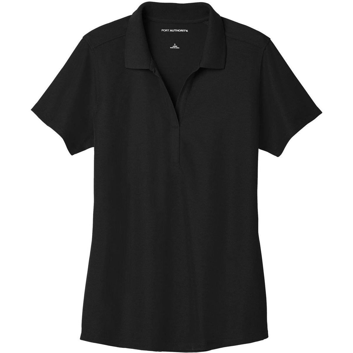 logo-left Port Authority Women's EZPerformance Pique Polo-Regular-Port Authority-Black-XS-Thread Logic