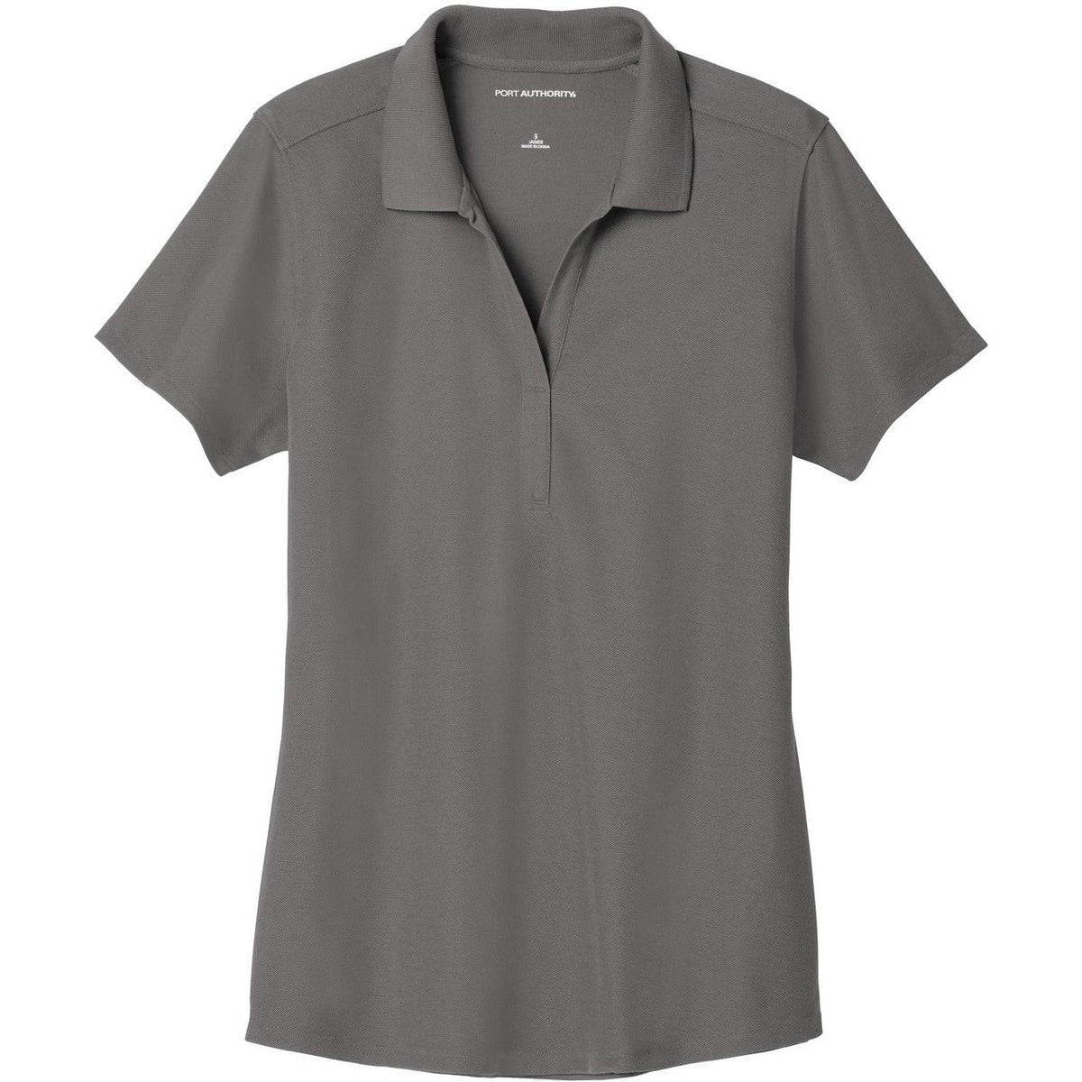 logo-left Port Authority Women's EZPerformance Pique Polo-Regular-Port Authority-Sterling Grey-XS-Thread Logic