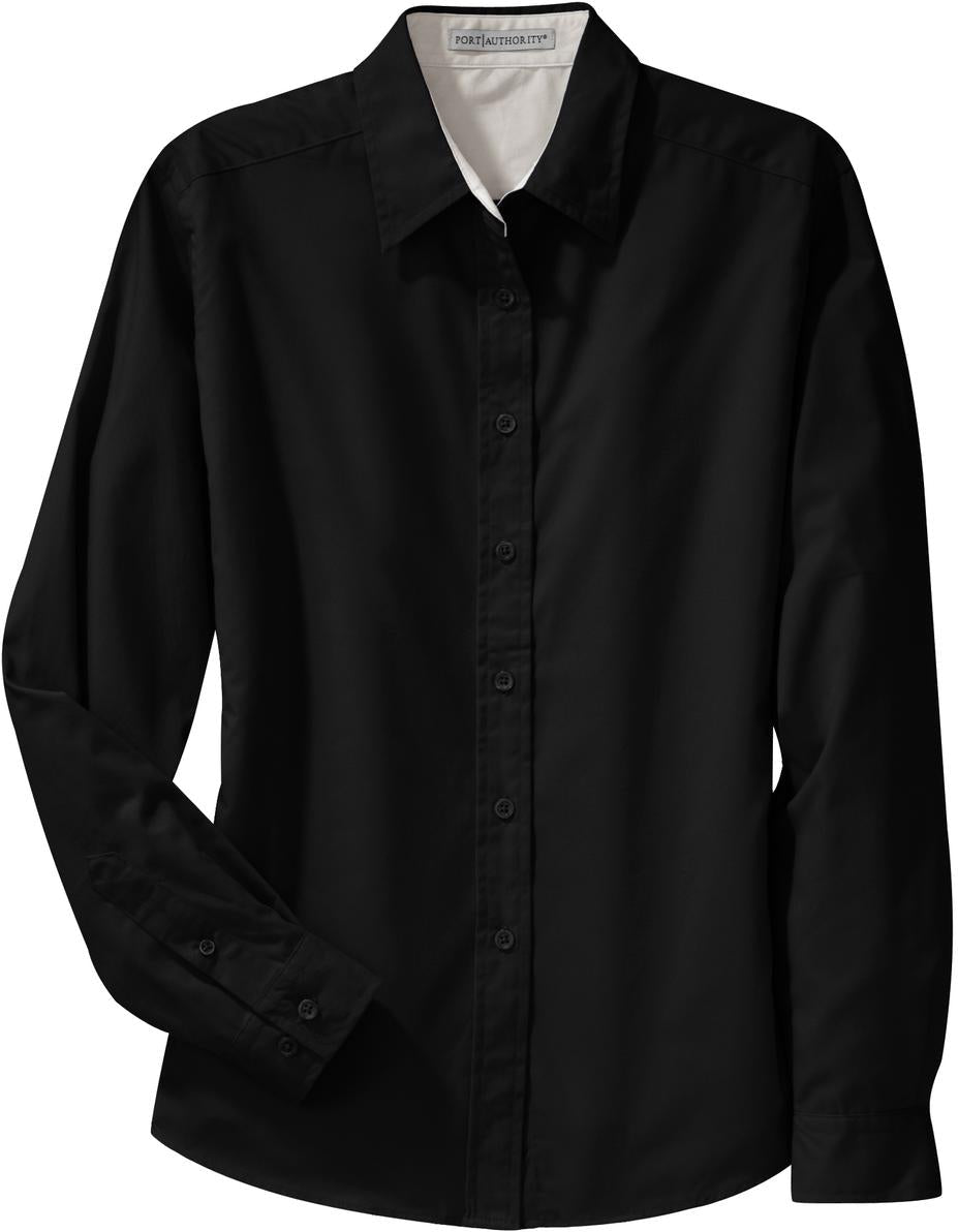 Port Authority Ladies Easy Care-Regular-Port Authority-Black/Light Stone-XS-Thread Logic