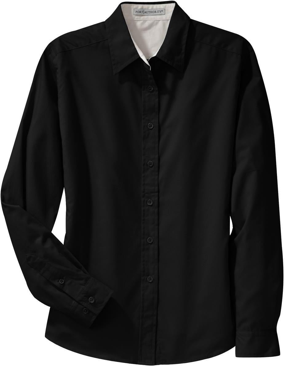 Port Authority Ladies Easy Care-Regular-Port Authority-Black/Light Stone-XS-Thread Logic