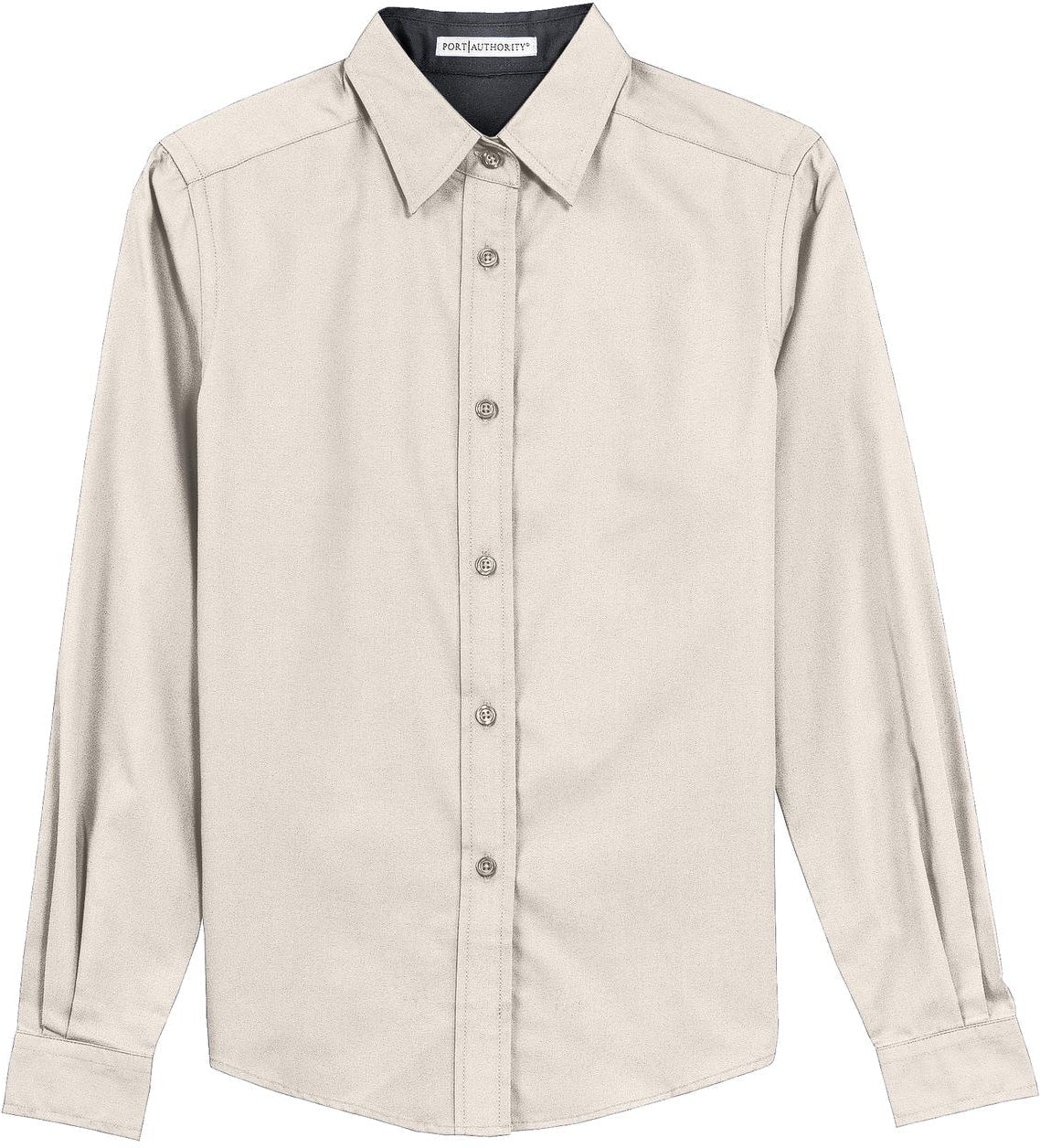 Port Authority Ladies Easy Care-Regular-Port Authority-Light Stone/Classic Navy-XS-Thread Logic