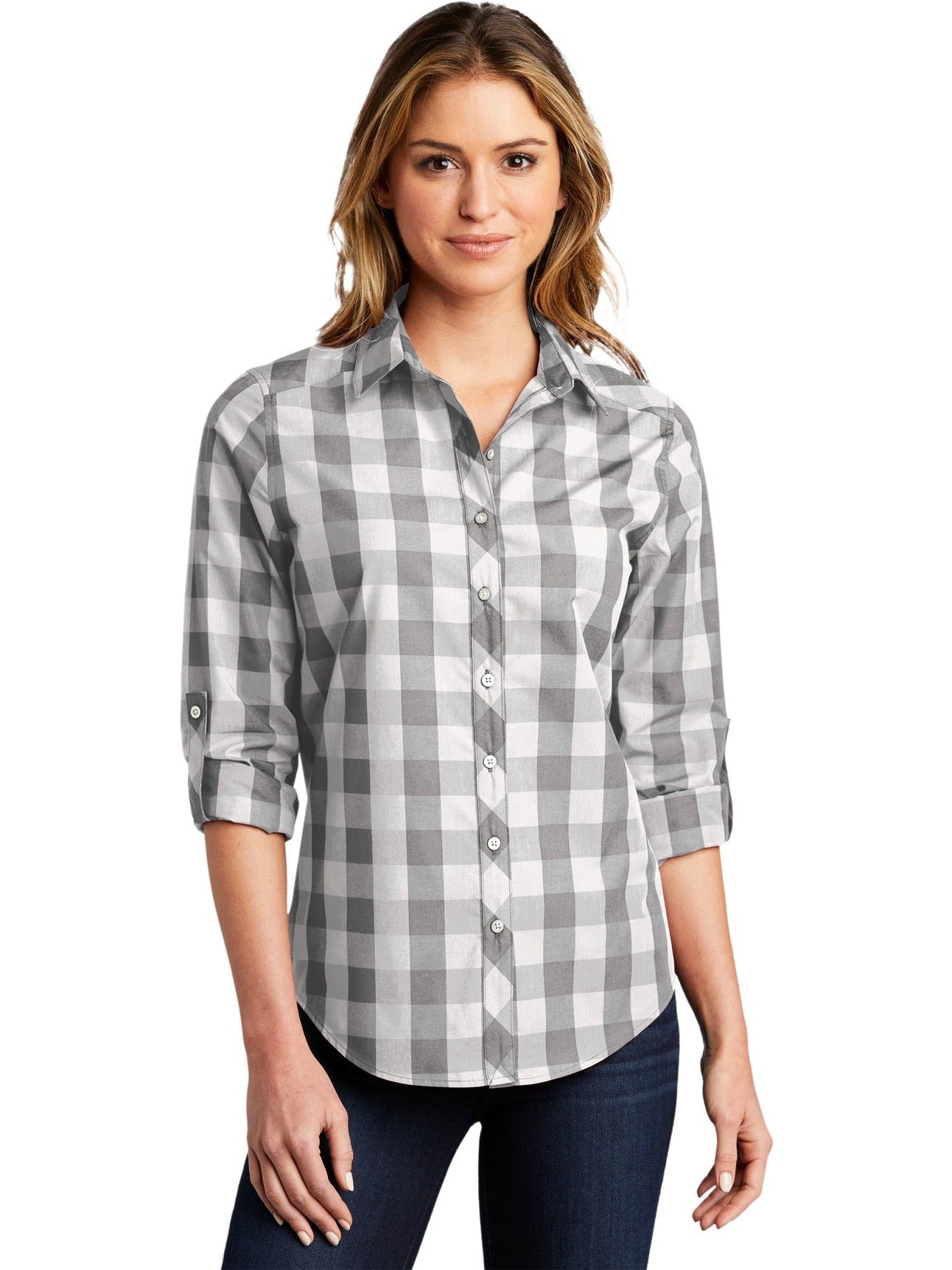 no-logo Port Authority Ladies Everyday Plaid Shirt-Active-Port Authority-Thread Logic