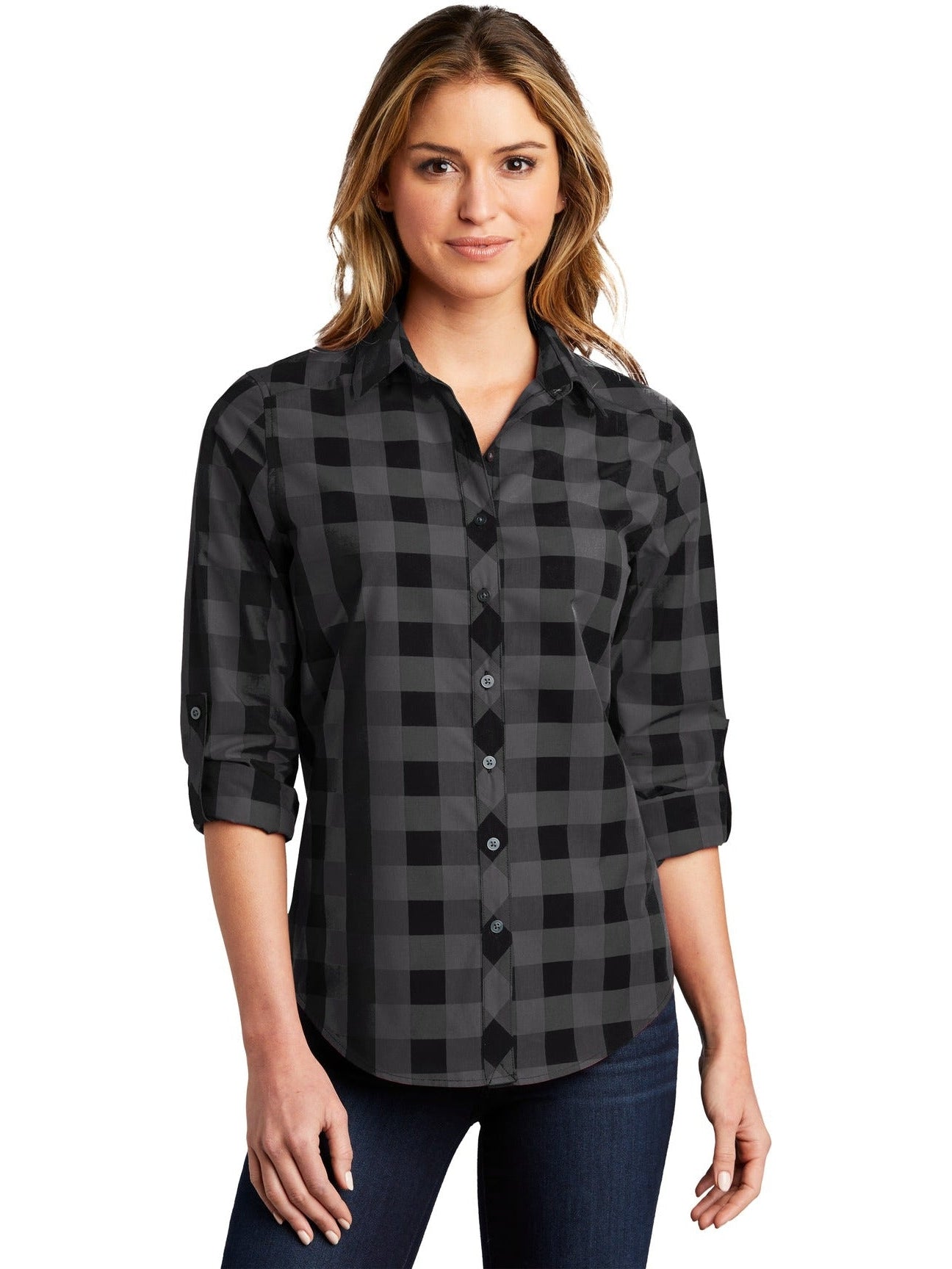 no-logo Port Authority Ladies Everyday Plaid Shirt-Active-Port Authority-Thread Logic