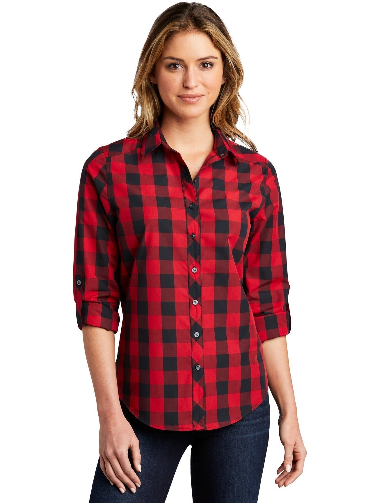 no-logo Port Authority Ladies Everyday Plaid Shirt-Active-Port Authority-Thread Logic
