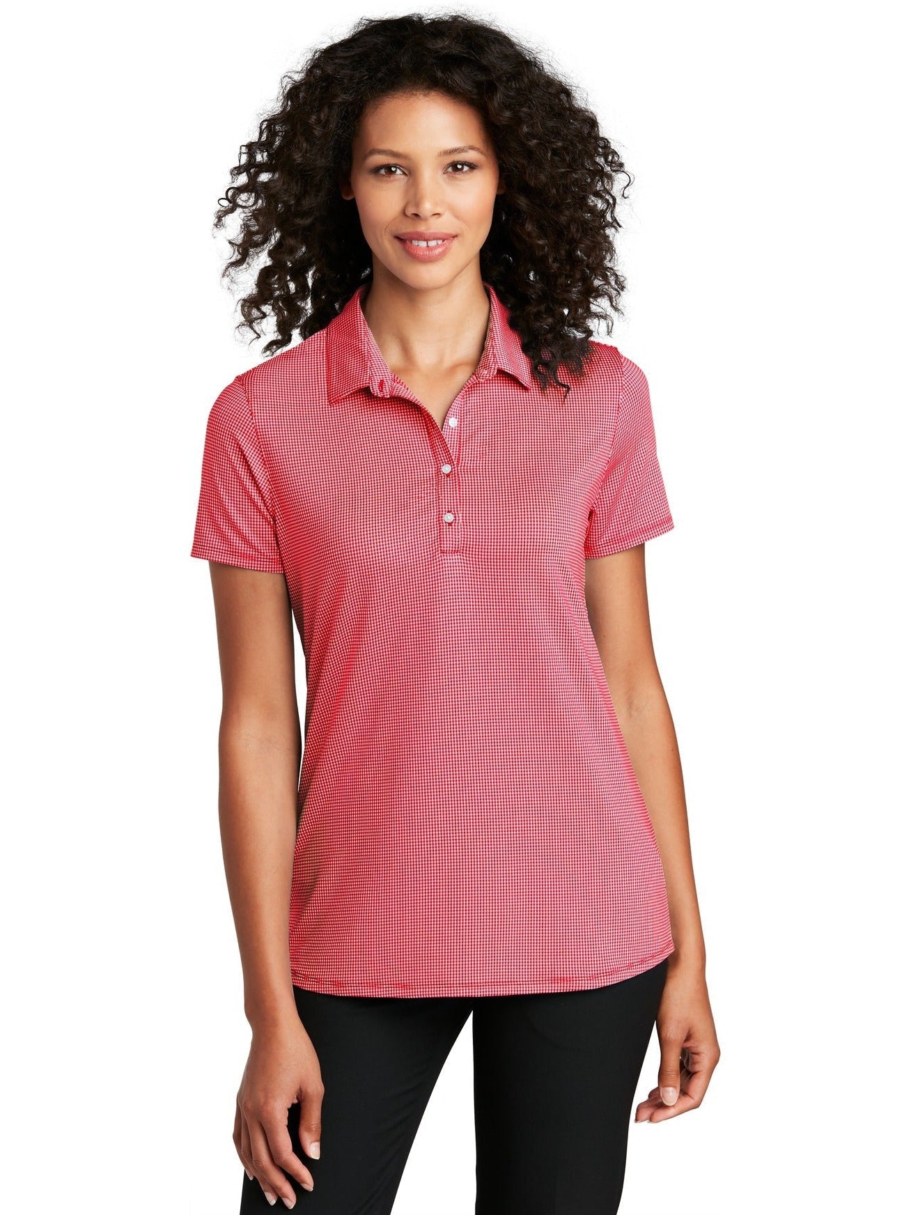 no-logo Port Authority Ladies Gingham Polo-Regular-Port Authority-Thread Logic