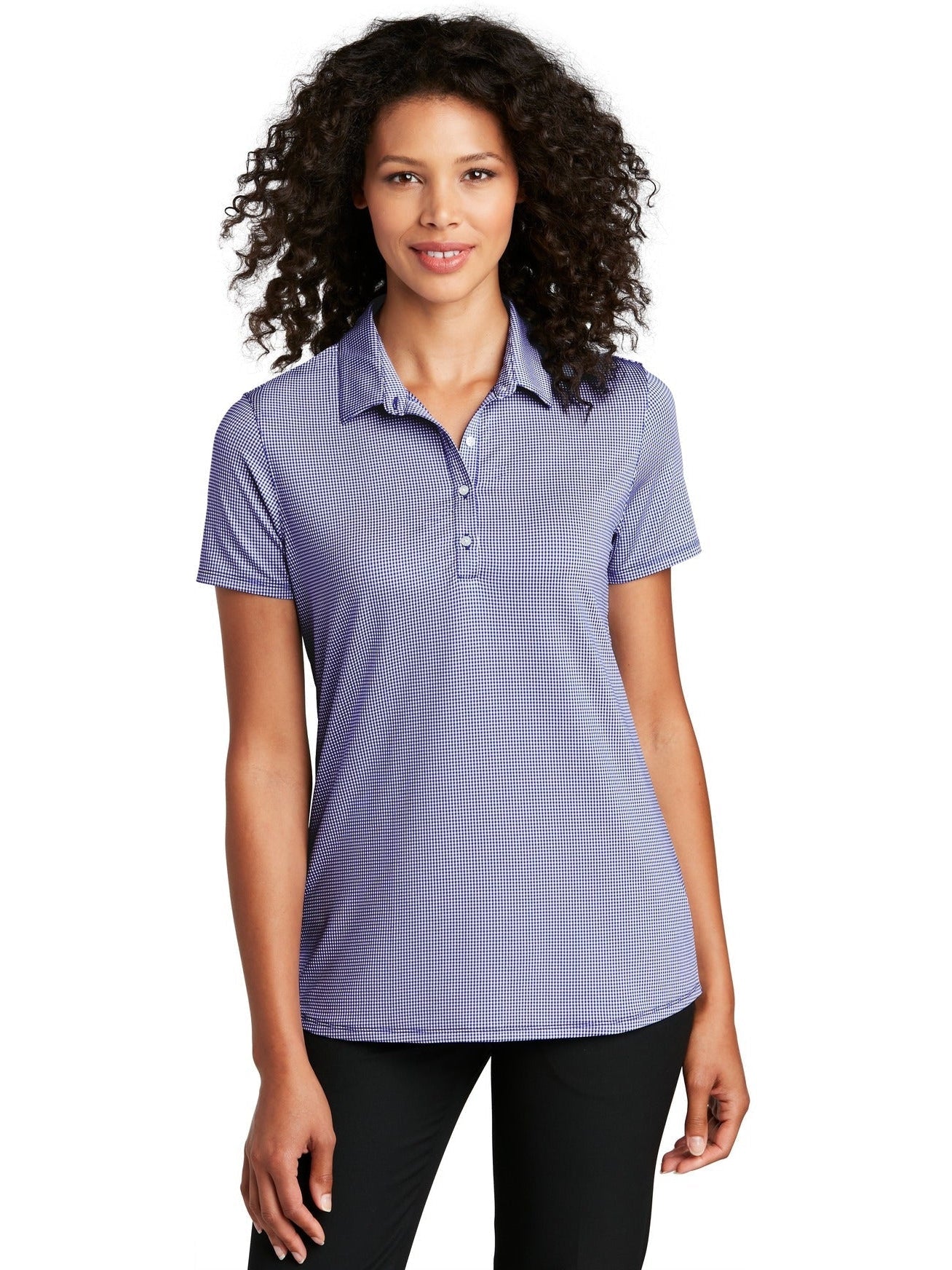no-logo Port Authority Ladies Gingham Polo-Regular-Port Authority-Thread Logic