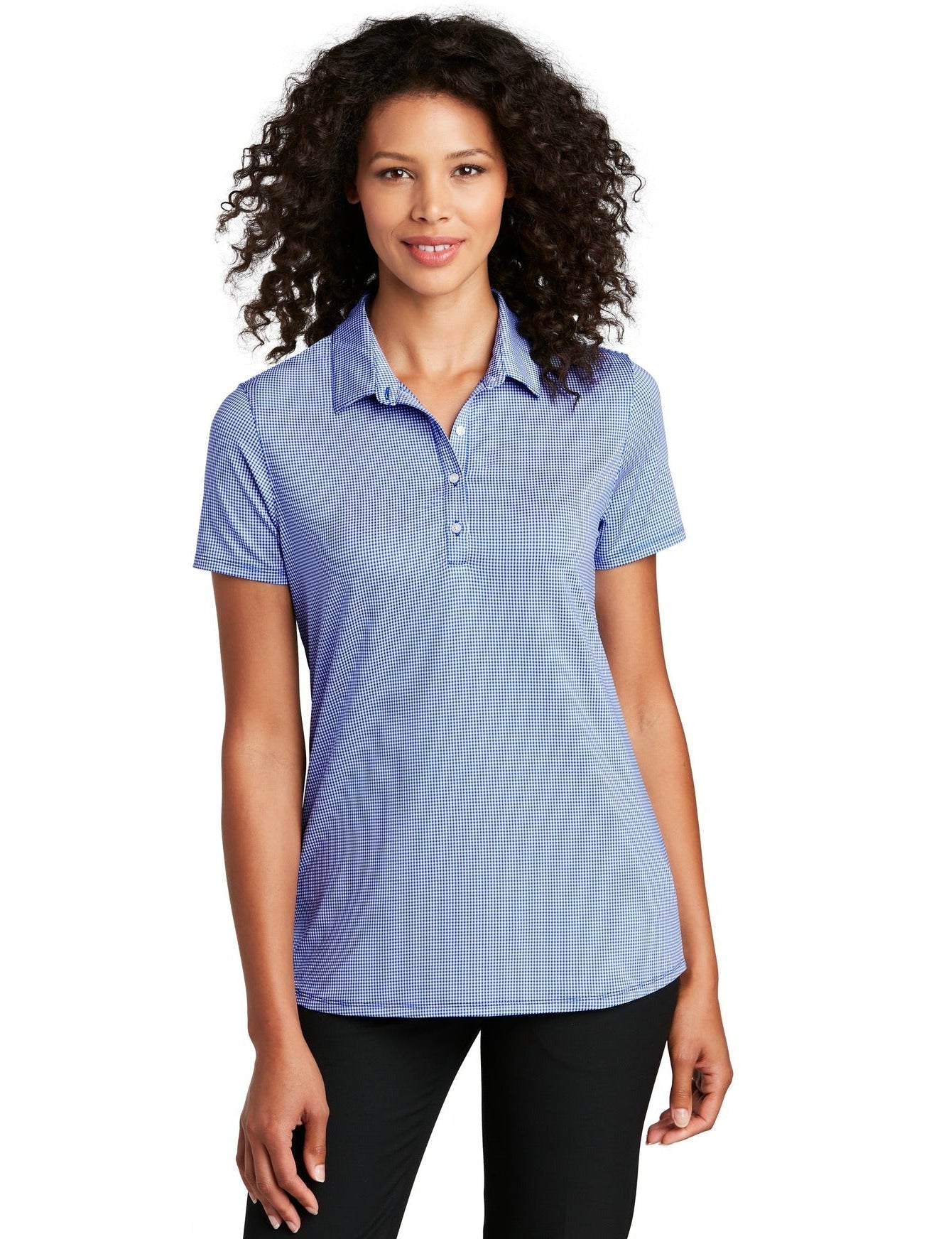 no-logo Port Authority Ladies Gingham Polo-Regular-Port Authority-Thread Logic