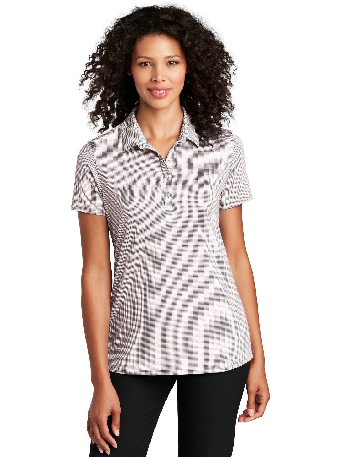 no-logo Port Authority Ladies Gingham Polo-Regular-Port Authority-Thread Logic