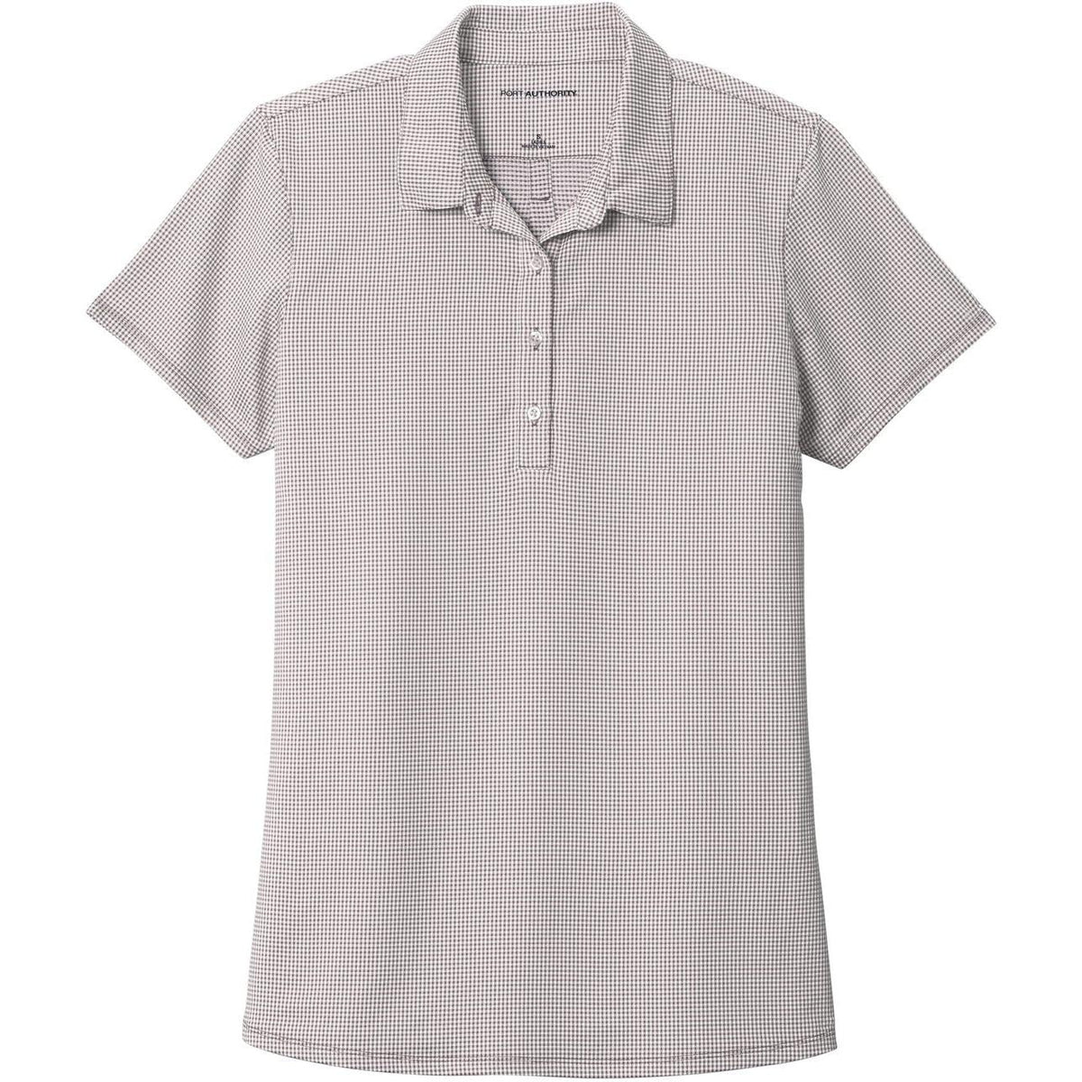 no-logo Port Authority Women's Gingham Polo-Active-Port Authority-Gusty Grey/White-XS-Thread Logic