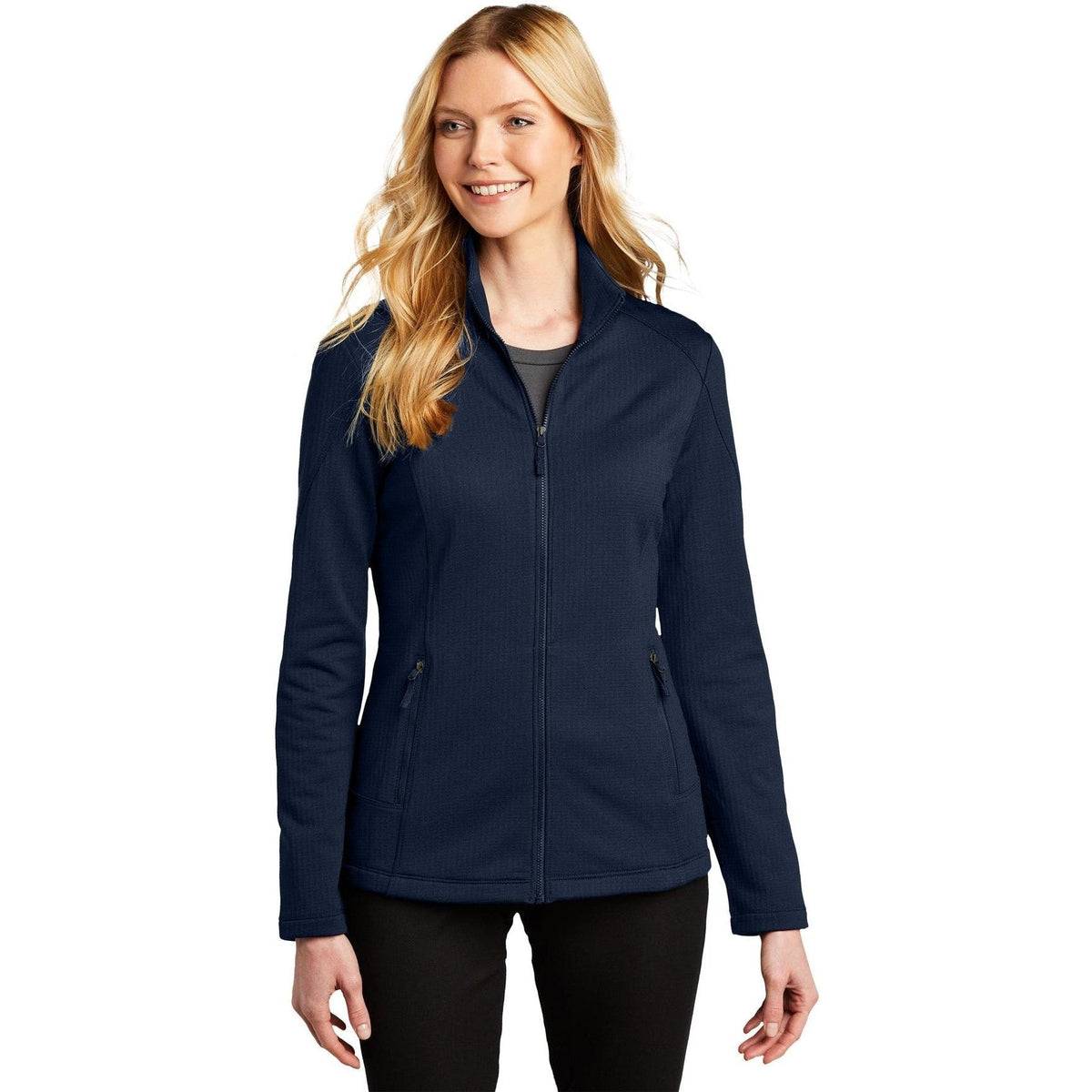 no-logo Port Authority Ladies Grid Fleece Jacket-Regular-Port Authority-Thread Logic
