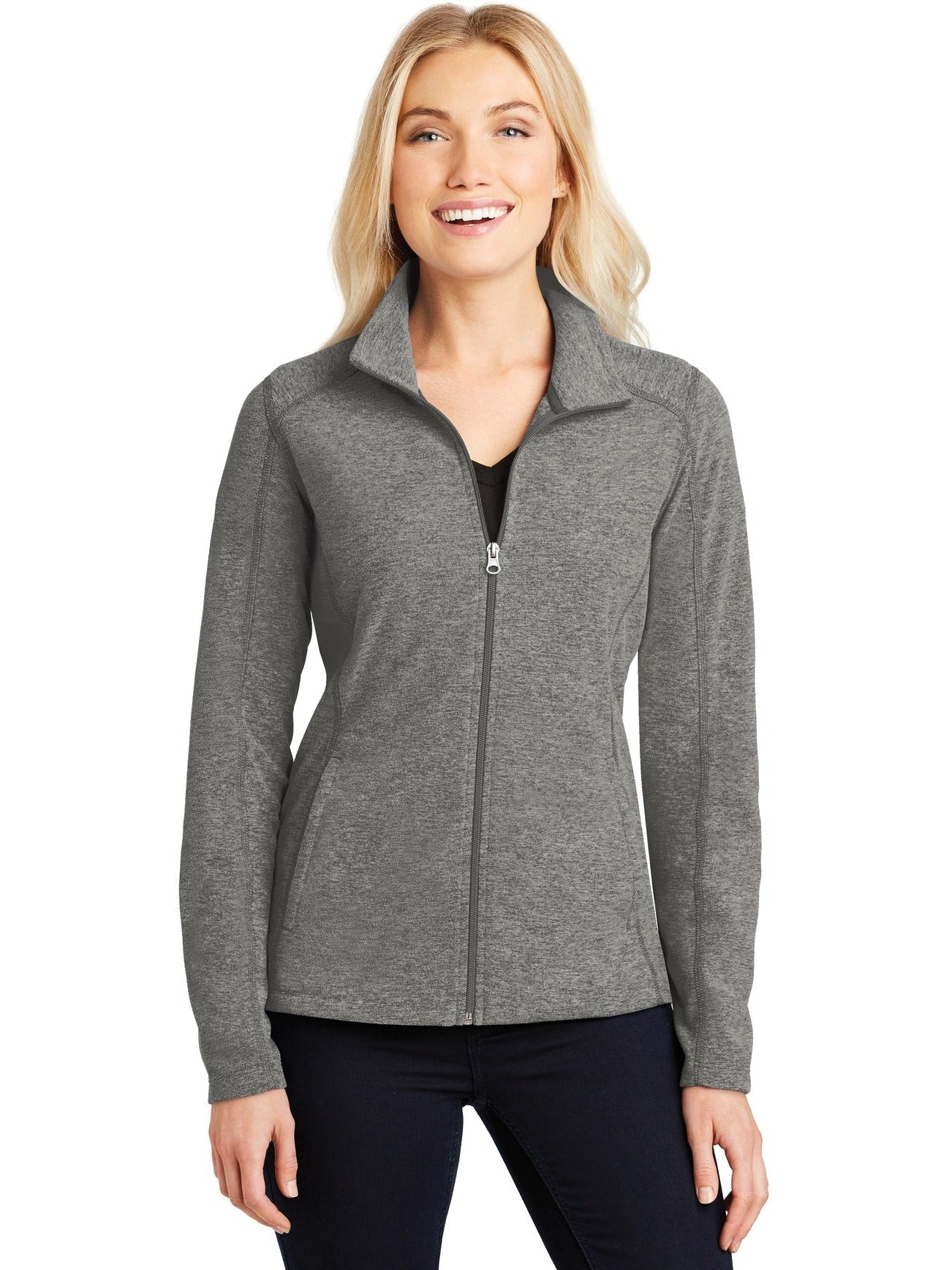 Port Authority Ladies Heather Microfleece Full-Zip Jacket-Regular-Port Authority-Thread Logic