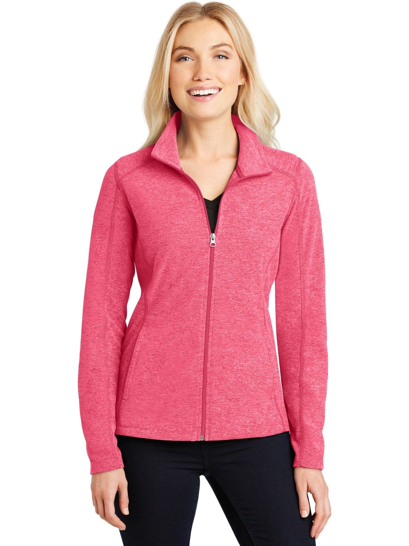 Port Authority Ladies Heather Microfleece Full-Zip Jacket-Regular-Port Authority-Thread Logic