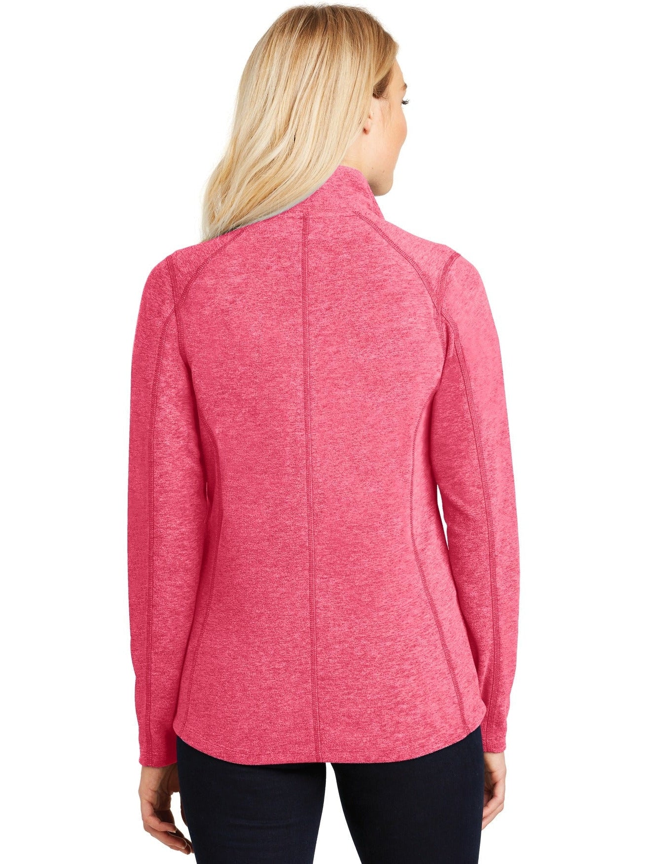 no-logo Port Authority Ladies Heather Microfleece Full-Zip Jacket-Regular-Port Authority-Thread Logic