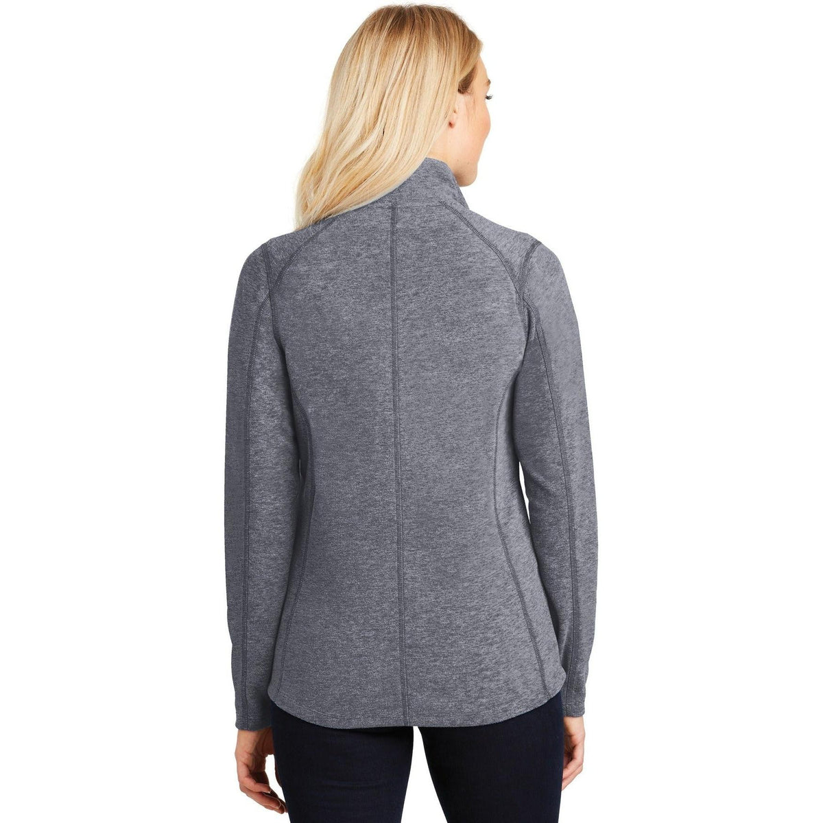 no-logo Port Authority Women's Heather Microfleece Full-Zip Jacket-Regular-Port Authority-Thread Logic