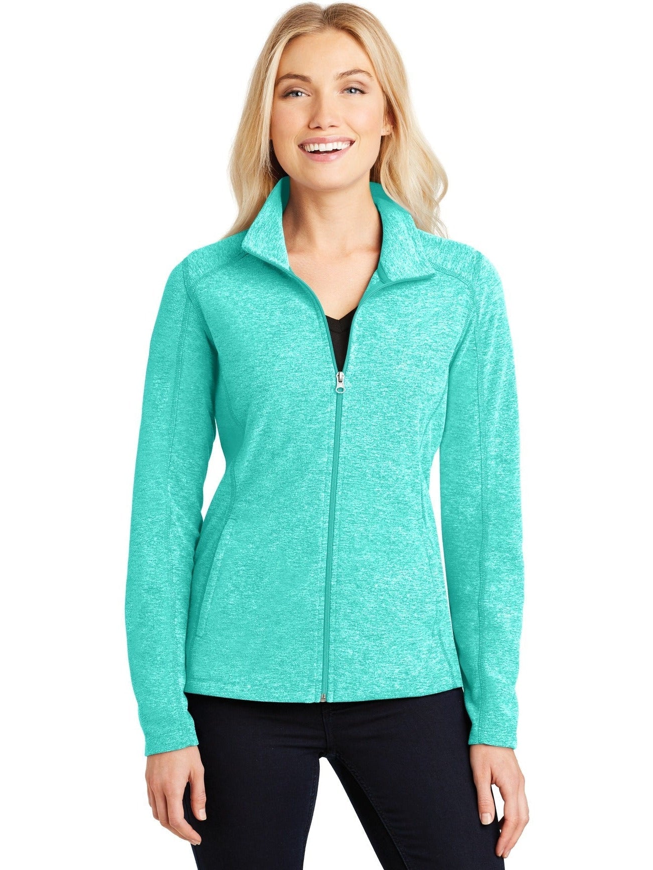 Port Authority Ladies Heather Microfleece Full-Zip Jacket-Regular-Port Authority-Thread Logic