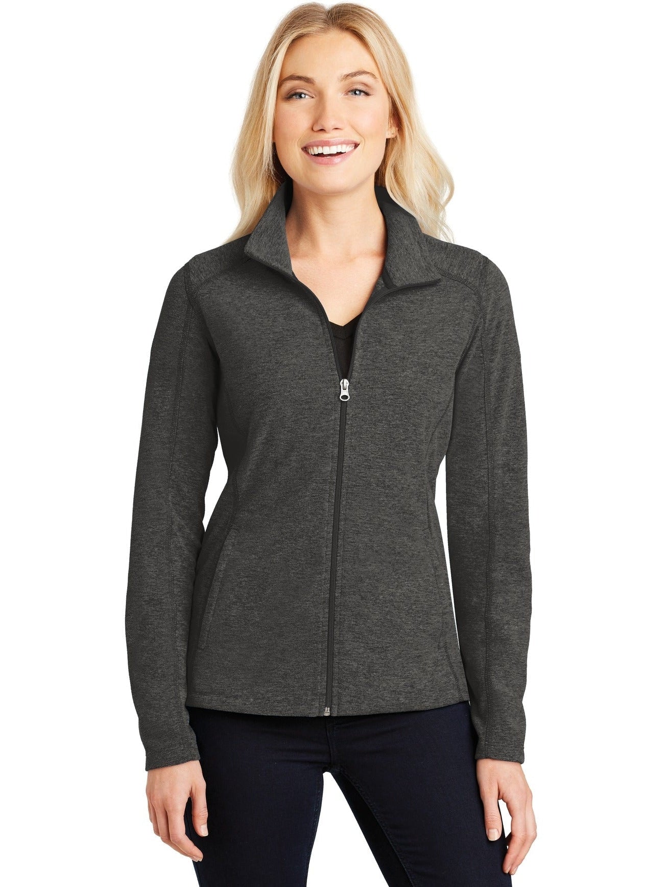 Port Authority Ladies Heather Microfleece Full-Zip Jacket-Regular-Port Authority-Thread Logic