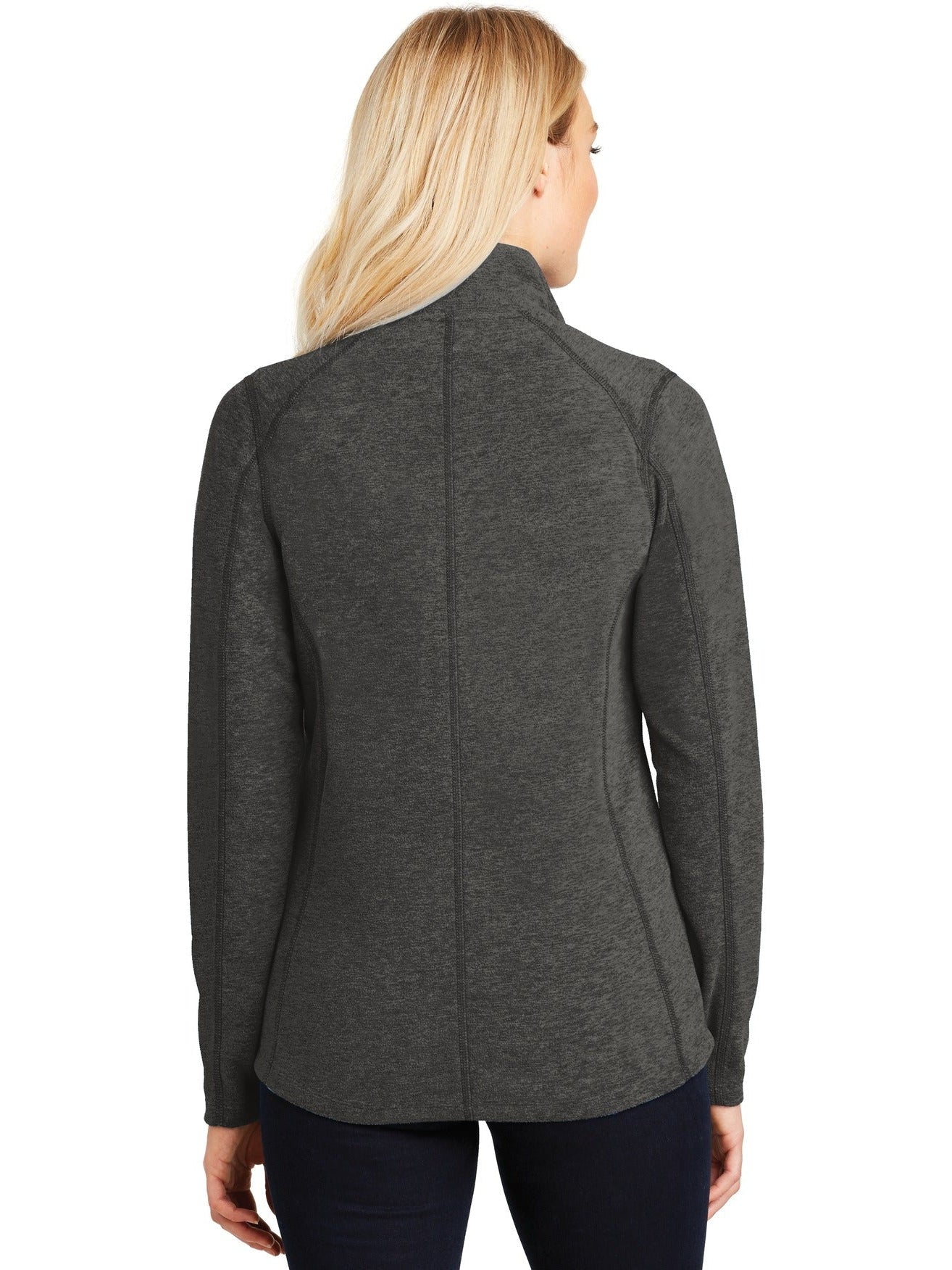 no-logo Port Authority Ladies Heather Microfleece Full-Zip Jacket-Regular-Port Authority-Thread Logic
