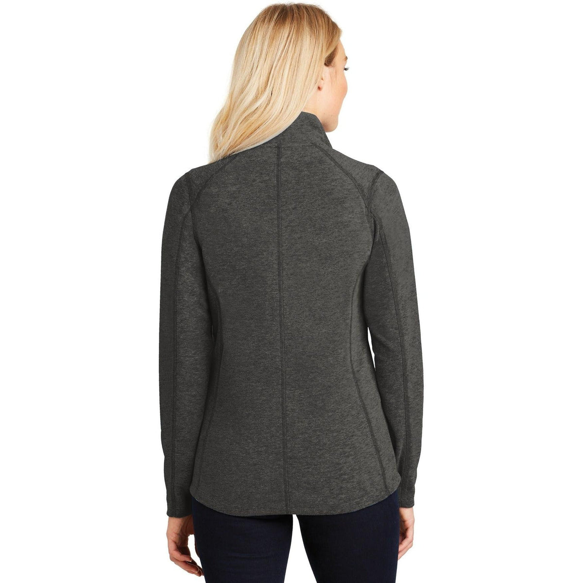 no-logo Port Authority Women's Heather Microfleece Full-Zip Jacket-Regular-Port Authority-Thread Logic