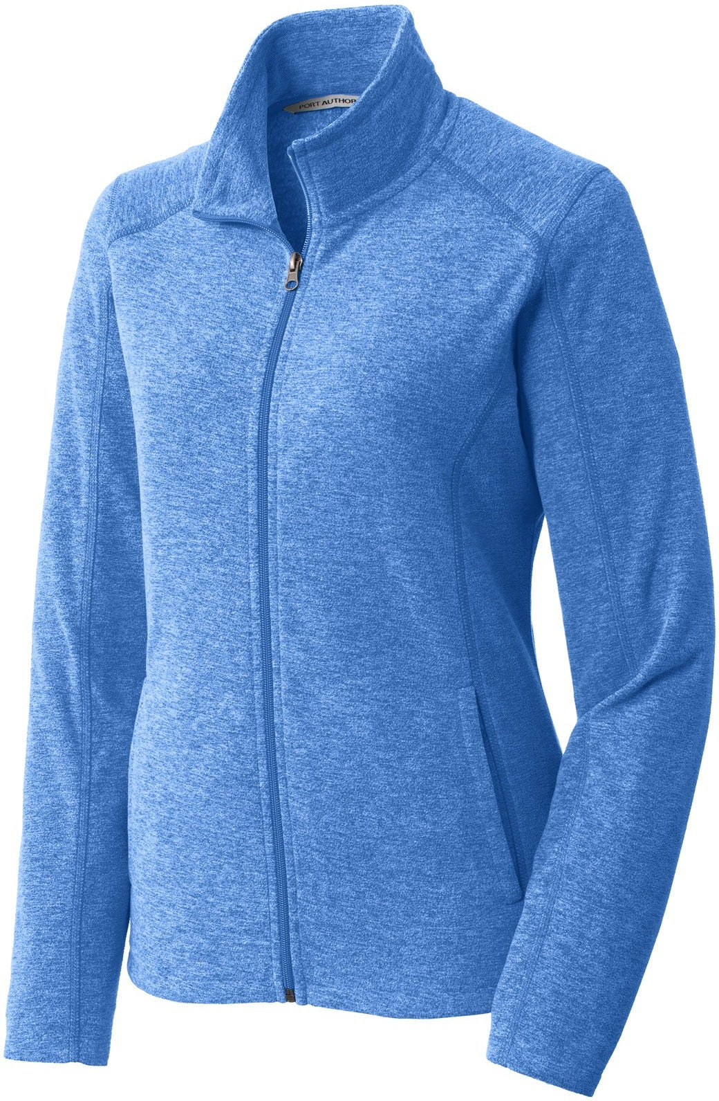 no-logo Port Authority Ladies Heather Microfleece Full-Zip Jacket-Regular-Port Authority-Light Royal Heather-XS-Thread Logic