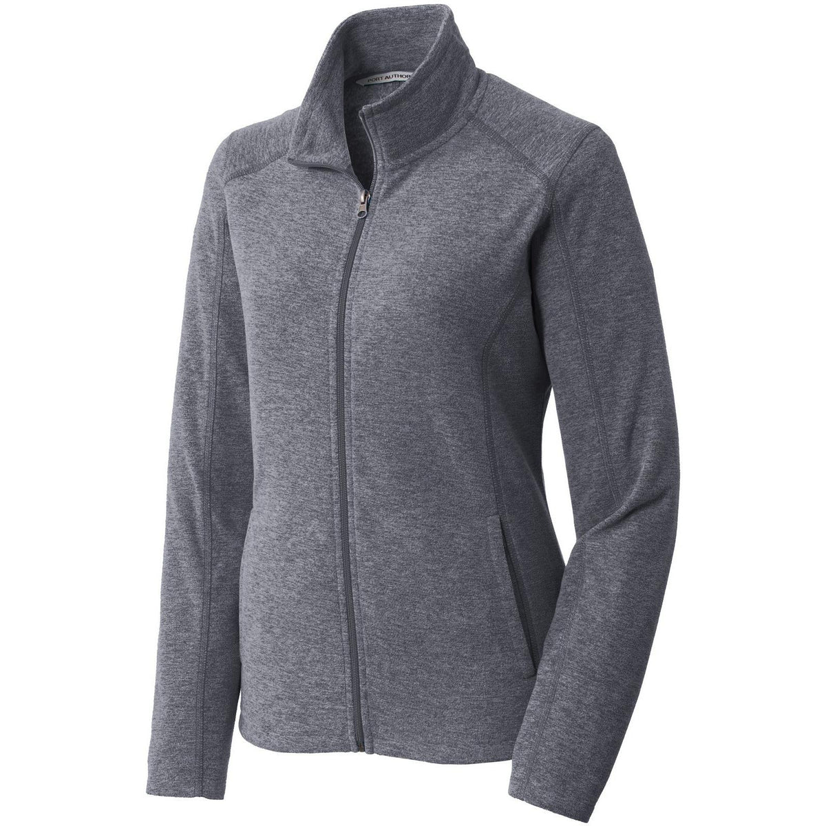 no-logo Port Authority Women's Heather Microfleece Full-Zip Jacket-Regular-Port Authority-Thread Logic