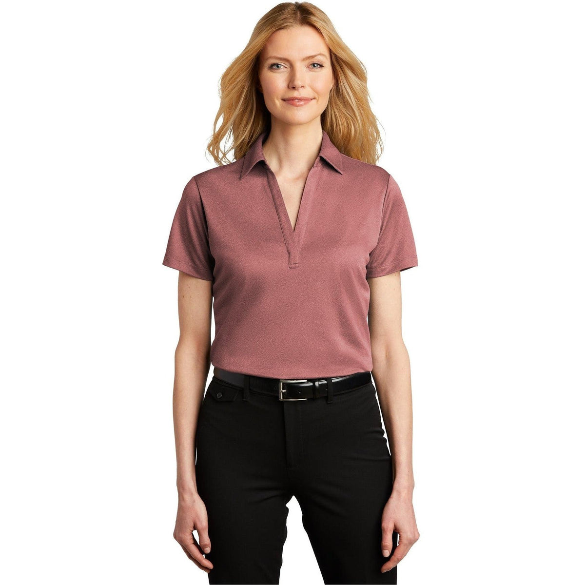 no-logo Port Authority Ladies Heathered Silk Touch Performance Polo-Regular-Port Authority-Thread Logic