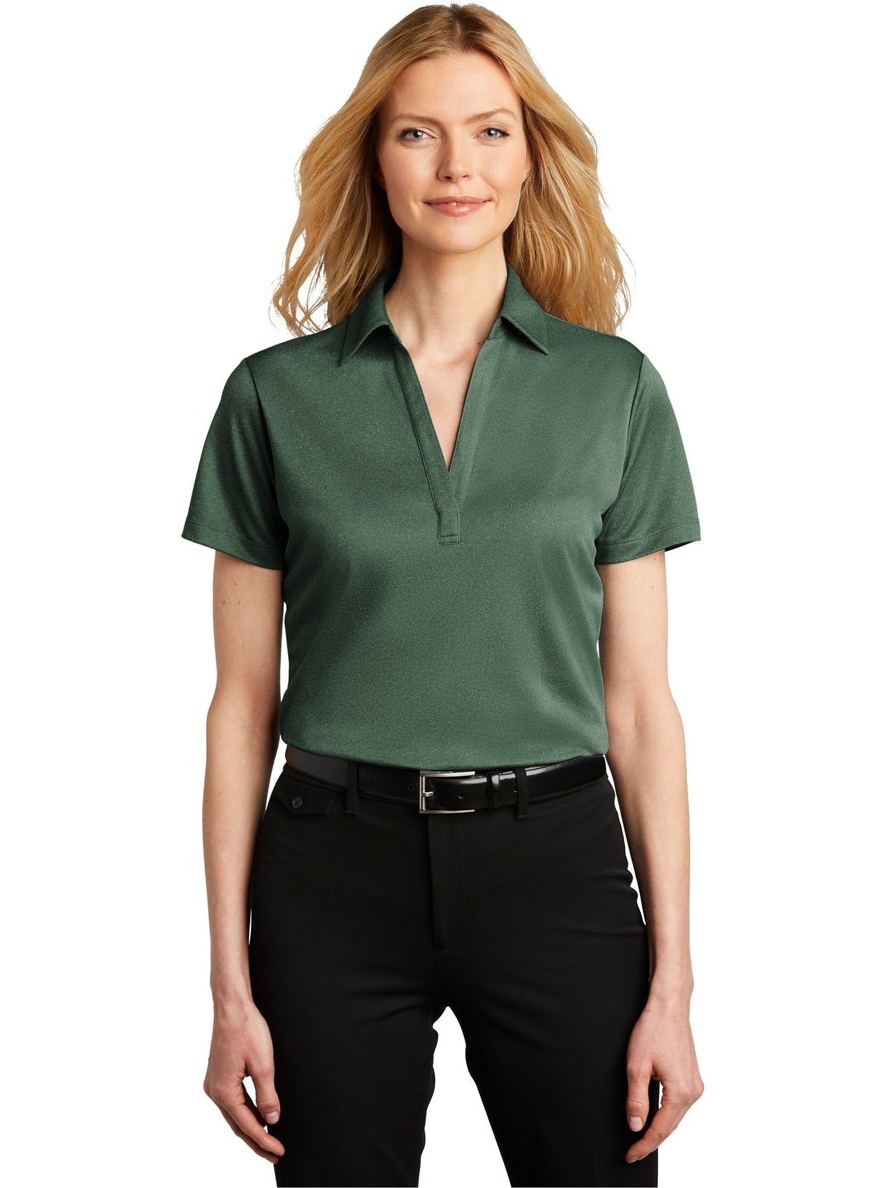 no-logo Port Authority Ladies Heathered Silk Touch Performance Polo-Regular-Port Authority-Thread Logic