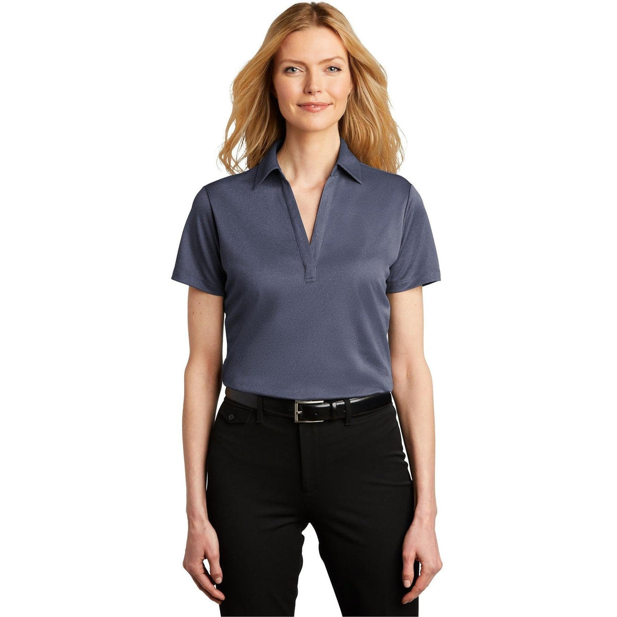 no-logo Port Authority Ladies Heathered Silk Touch Performance Polo-Regular-Port Authority-Thread Logic