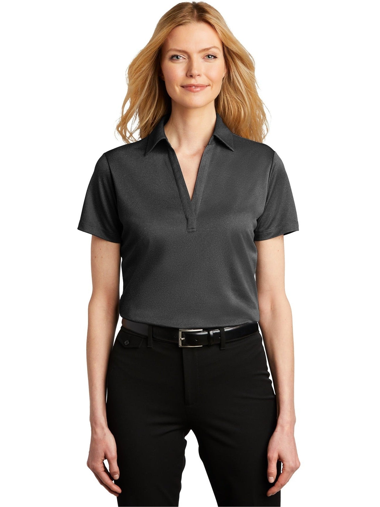 no-logo Port Authority Ladies Heathered Silk Touch Performance Polo-Regular-Port Authority-Thread Logic