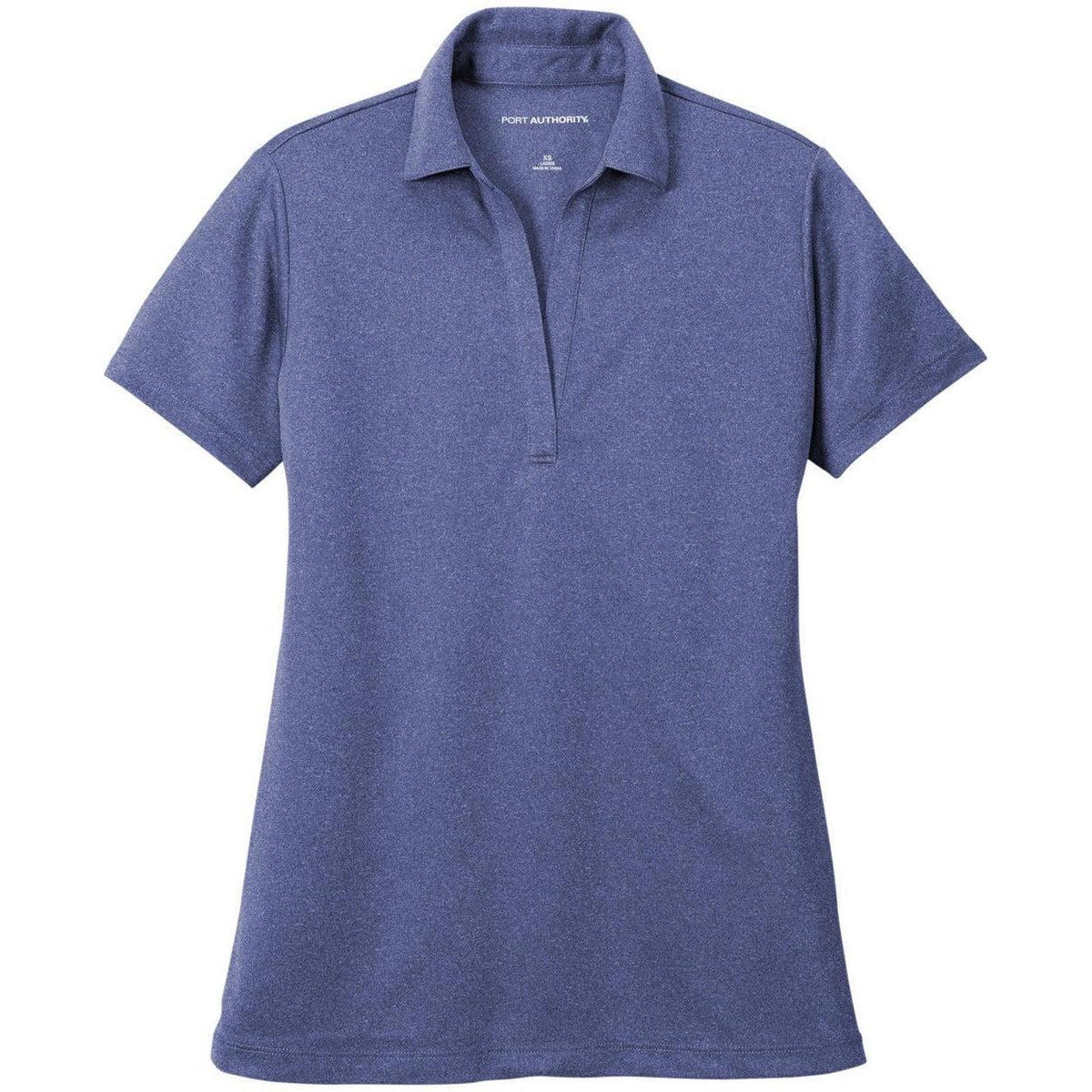 no-logo Port Authority Ladies Heathered Silk Touch Performance Polo