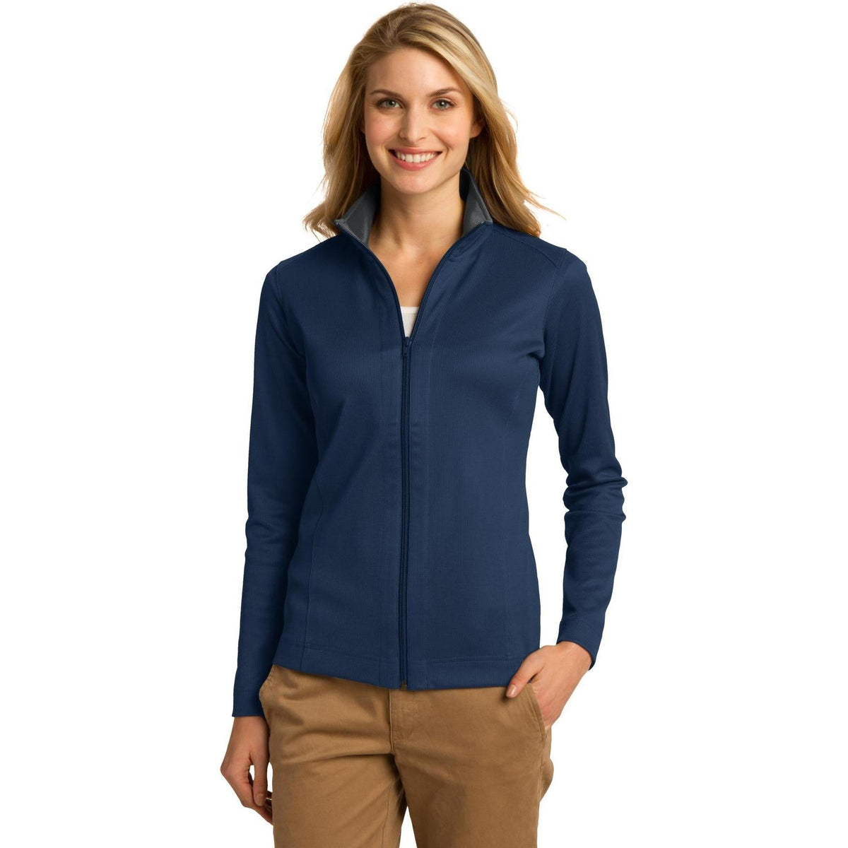 no-logo Port Authority Women's Heavyweight Vertical Texture Full-Zip-Regular-Port Authority-Thread Logic