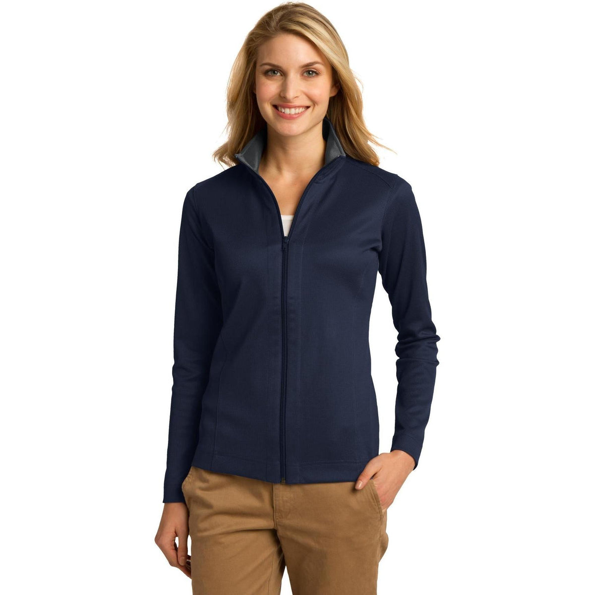 no-logo Port Authority Women's Heavyweight Vertical Texture Full-Zip-Regular-Port Authority-Thread Logic
