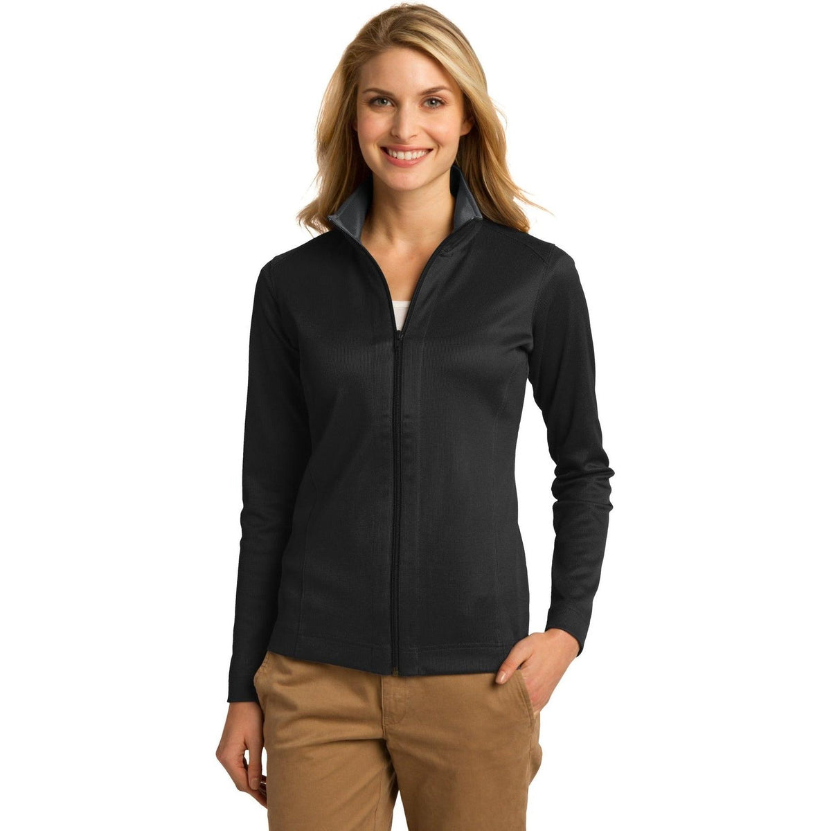 no-logo Port Authority Women's Heavyweight Vertical Texture Full-Zip-Regular-Port Authority-Thread Logic