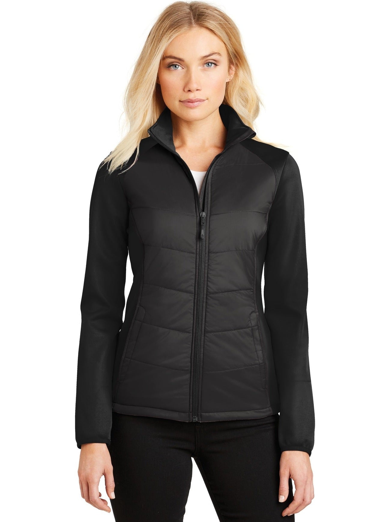 no-logo Port Authority Ladies Hybrid Soft Shell Jacket-Regular-Port Authority-Thread Logic