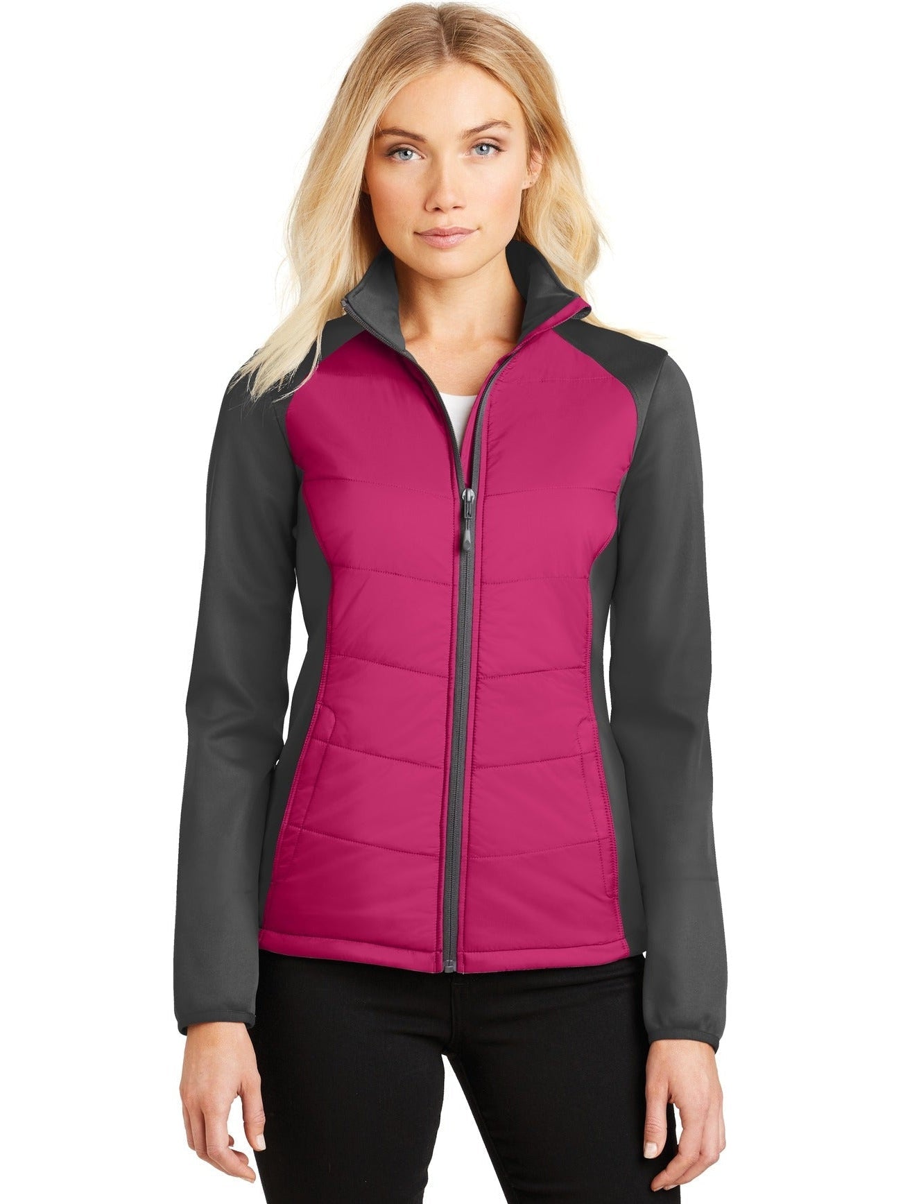 no-logo Port Authority Ladies Hybrid Soft Shell Jacket-Regular-Port Authority-Thread Logic