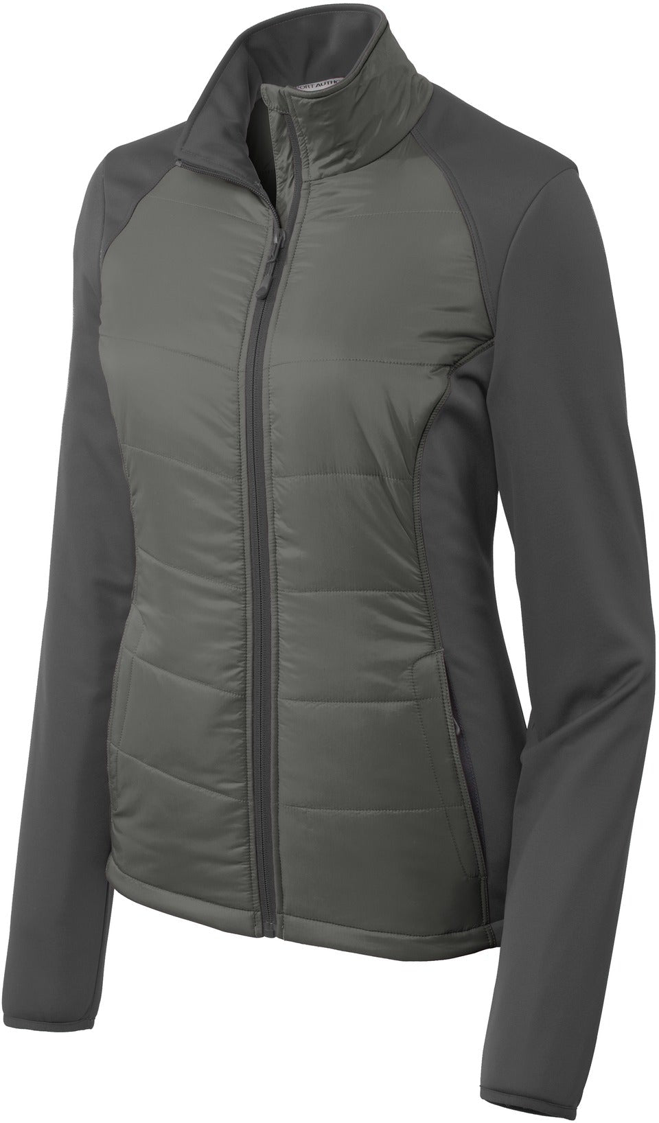 Port Authority Ladies Hybrid Soft Shell Jacket-Regular-Port Authority-Smoke Grey/Grey Steel-XS-Thread Logic