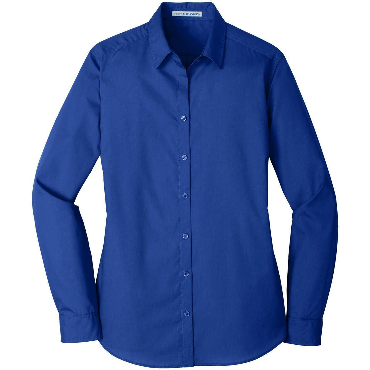 no-logo Port Authority Women's Long Sleeve Carefree Poplin Shirt-Dress Shirts-Port Authority-True Royal-XS-Thread Logic