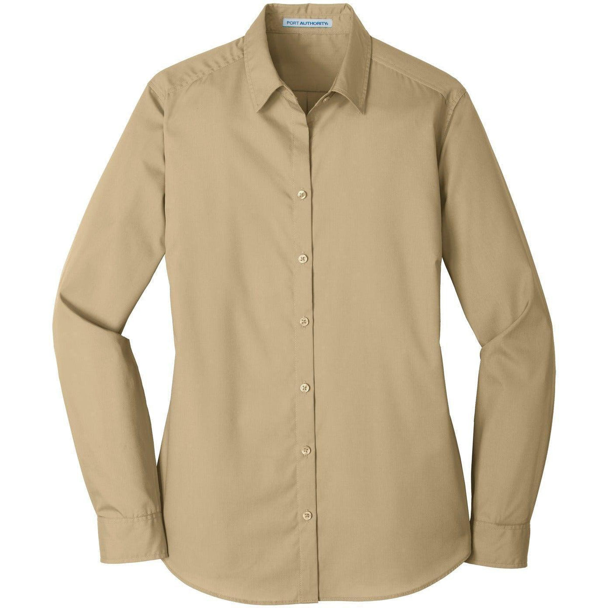 no-logo Port Authority Women's Long Sleeve Carefree Poplin Shirt-Dress Shirts-Port Authority-Thread Logic