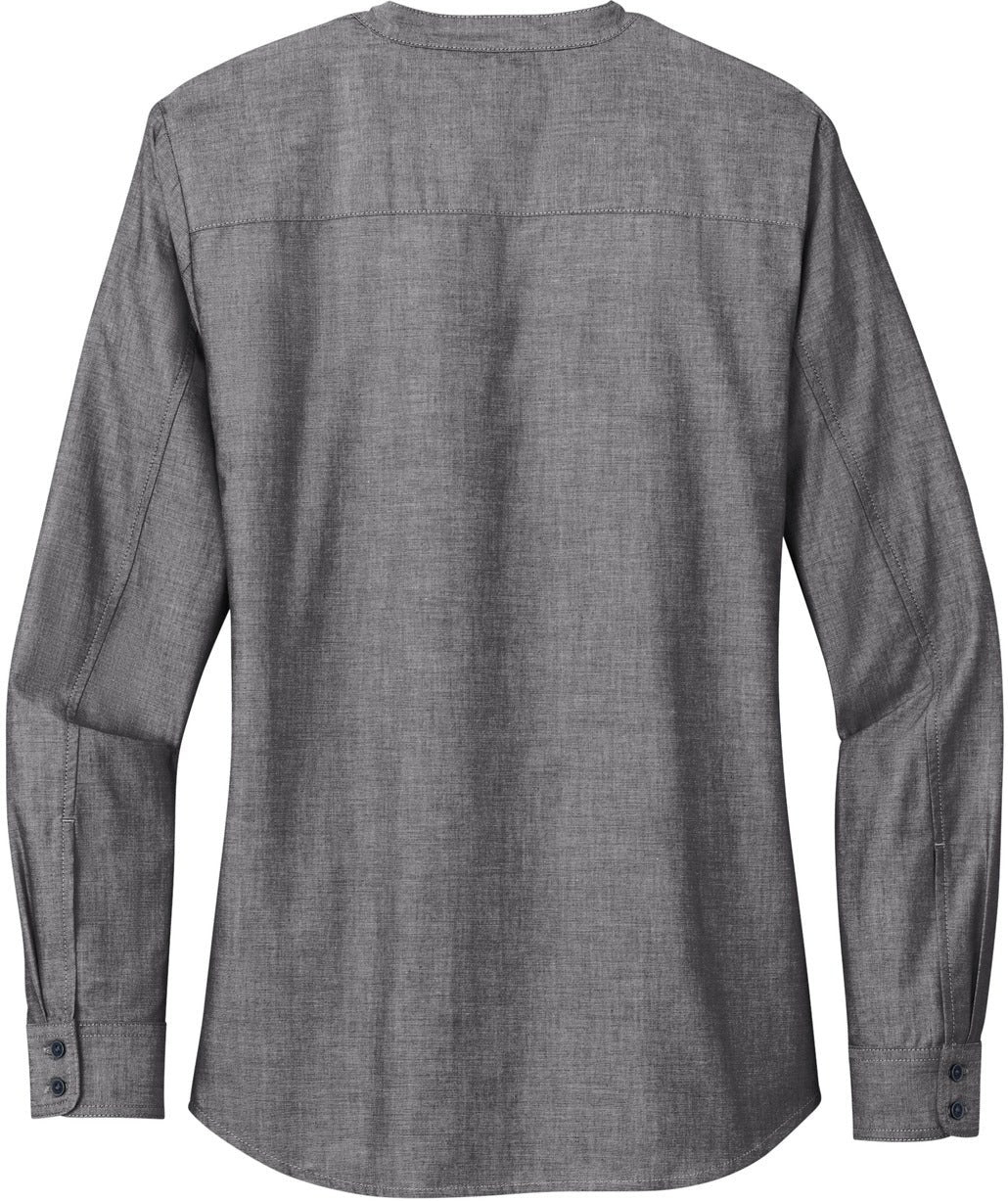 no-logo Port Authority Ladies Long Sleeve Chambray Easy Care Shirt-Regular-Port & Company-Thread Logic