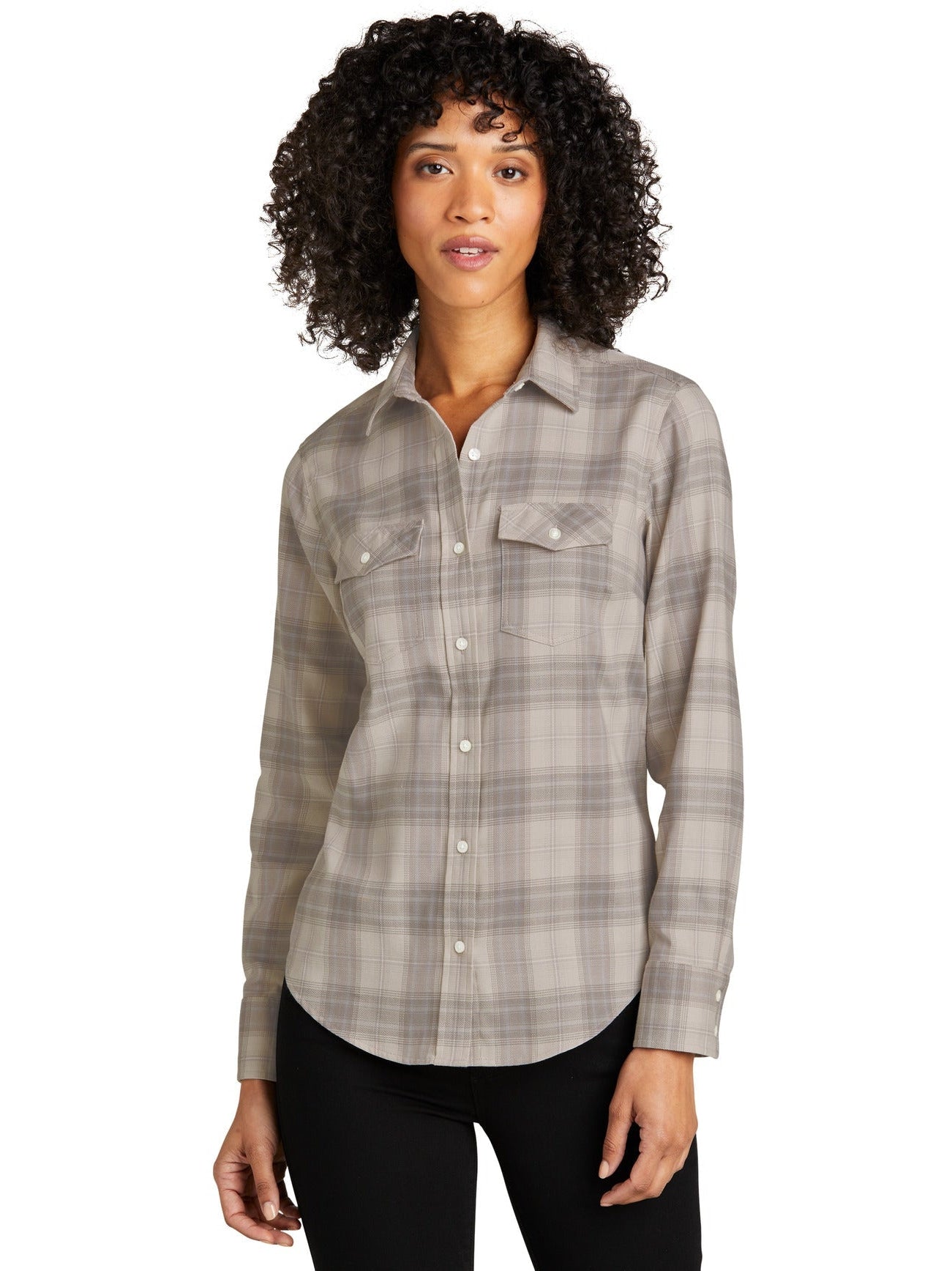 no-logo Port Authority Ladies Long Sleeve Ombre Plaid Shirt-Regular-Port Authority-Thread Logic